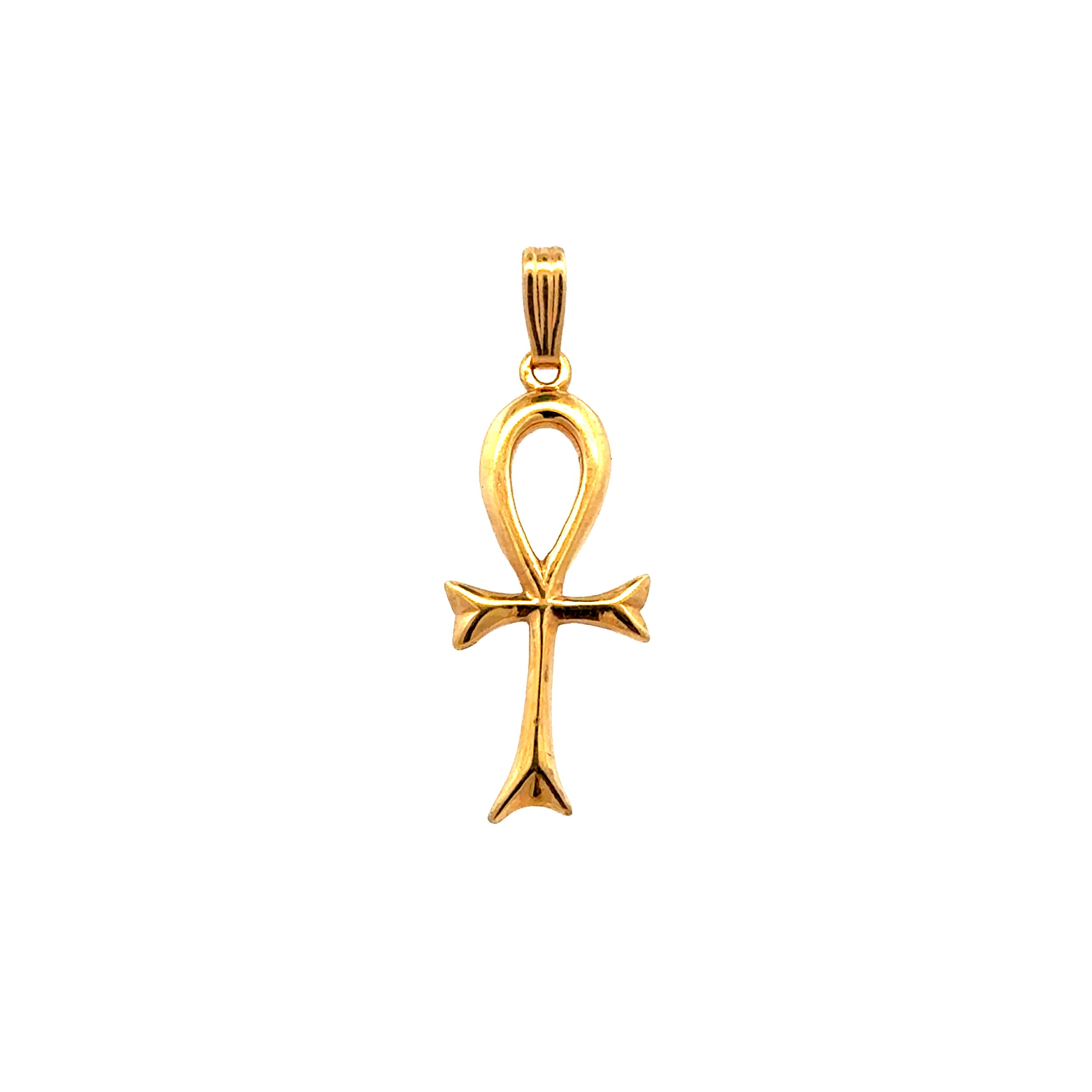 14K YG ANKA Drop Charm Pendant with Bale 1.4g, 1.3"