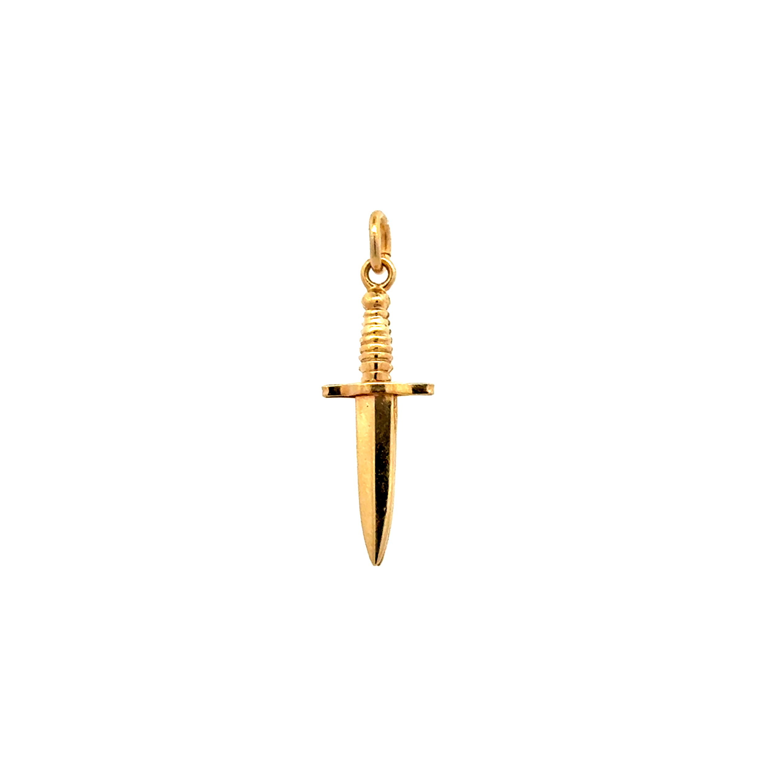 14K YG Dagger Knife Charm Pendant 1.0g