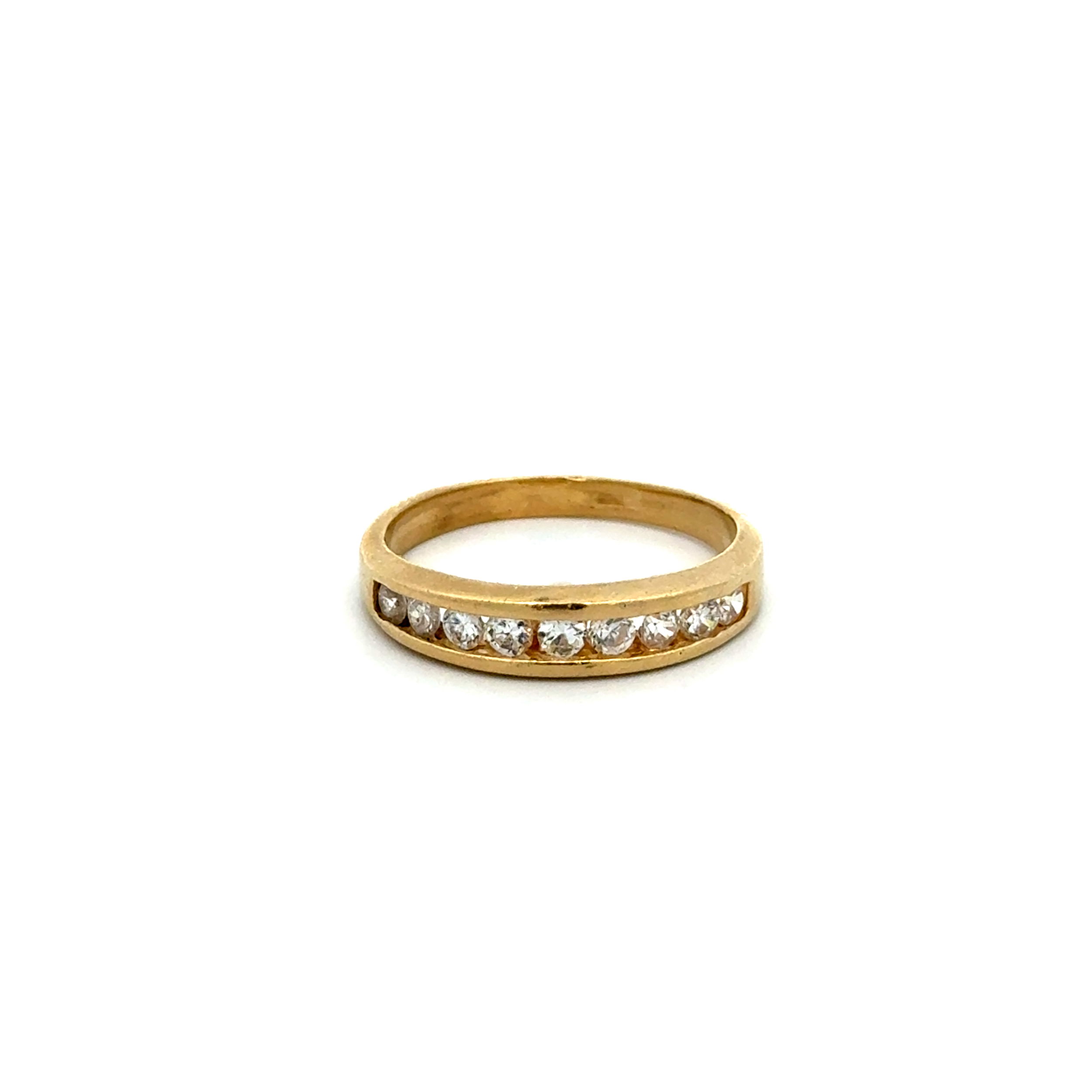 14K YG 9 RBC Diamond .75tcw 4.8mm Band Ring 4.2g, s9.75