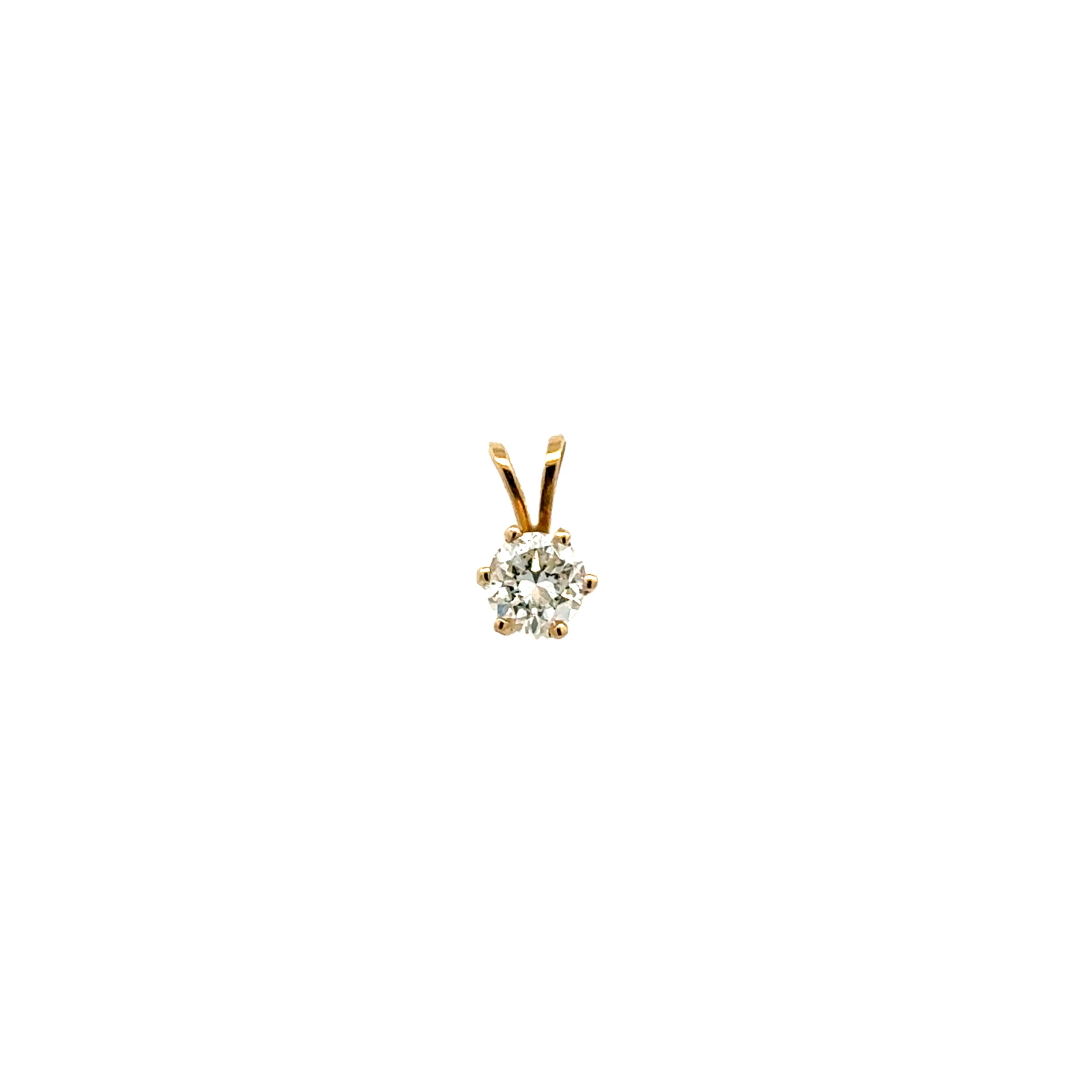 14K YG .50ct RBC Diamond Solitaire Pendant 0.6g