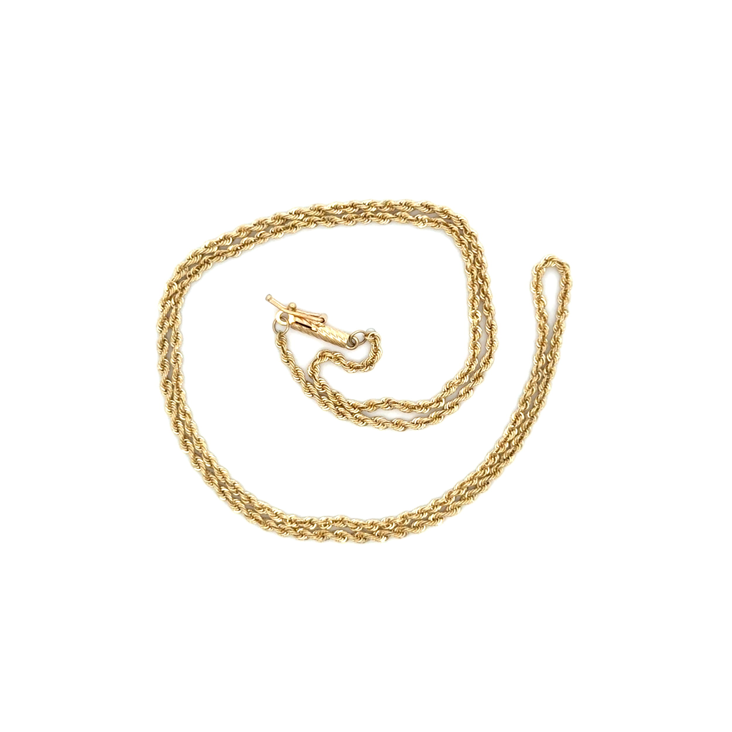 14K YG Rope Chain 3.6g, 17"