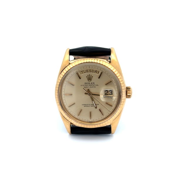 Closeup photo of 18K YG Rolex President 1803 Champagne Stick Dial Head Only Papers 1972 2921765