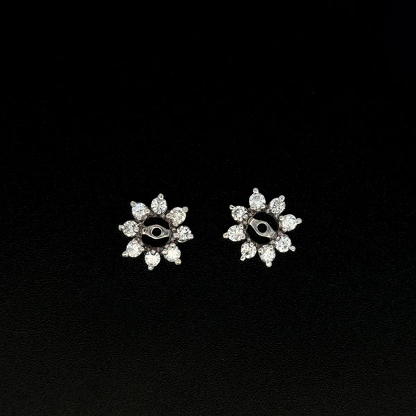 Closeup photo of 14K WG .32tcw RBC Diamond Earrings Jackets 1.5g