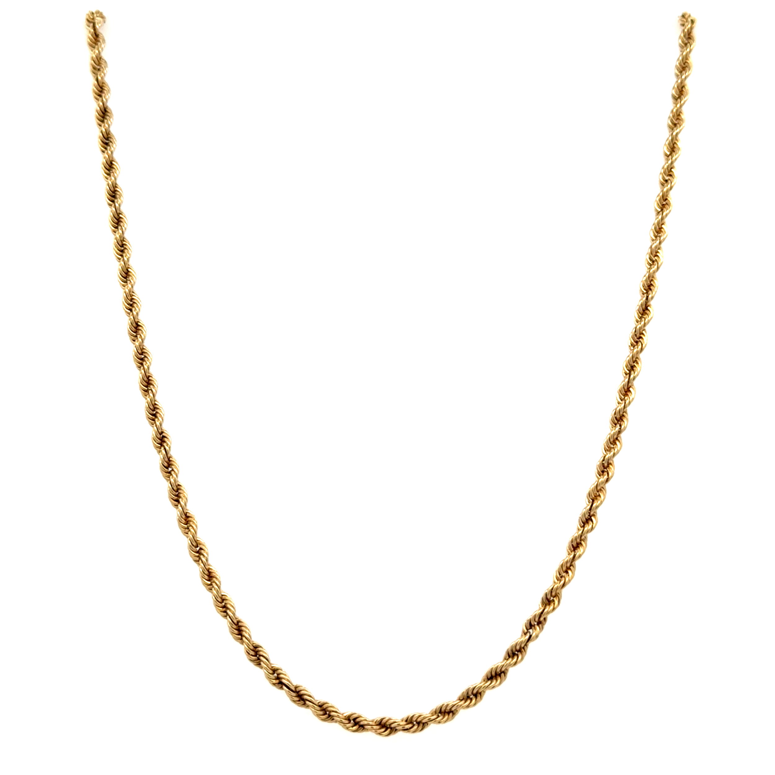 14K YG Twisted Rope Chain 2.5mm Necklace 12.0g, 20"