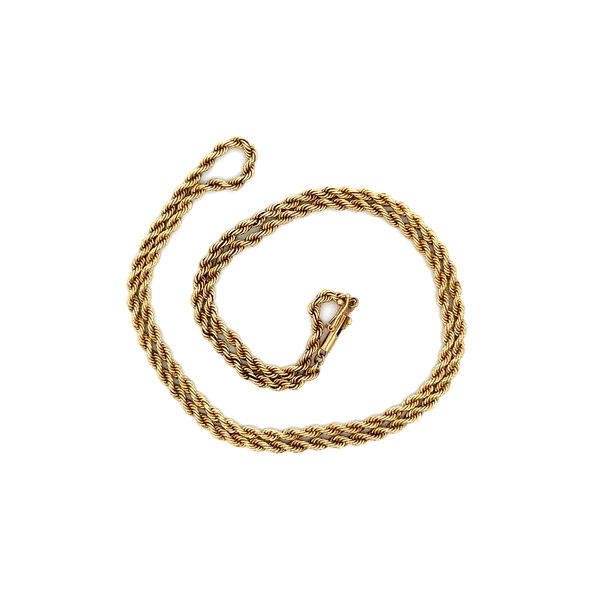 Closeup photo of 14K YG Twisted Rope Chain 2.5mm Necklace 12.0g, 20"