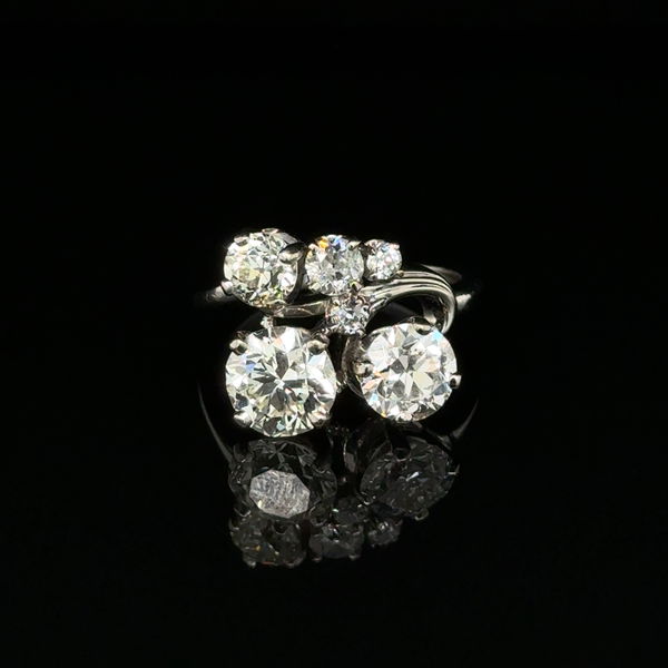 Closeup photo of 14K & 18K WG 1.50ct OEC, 1.10ct OEC & 1.14tcw OEC Diamond Cluster Ring 6.0g, s6