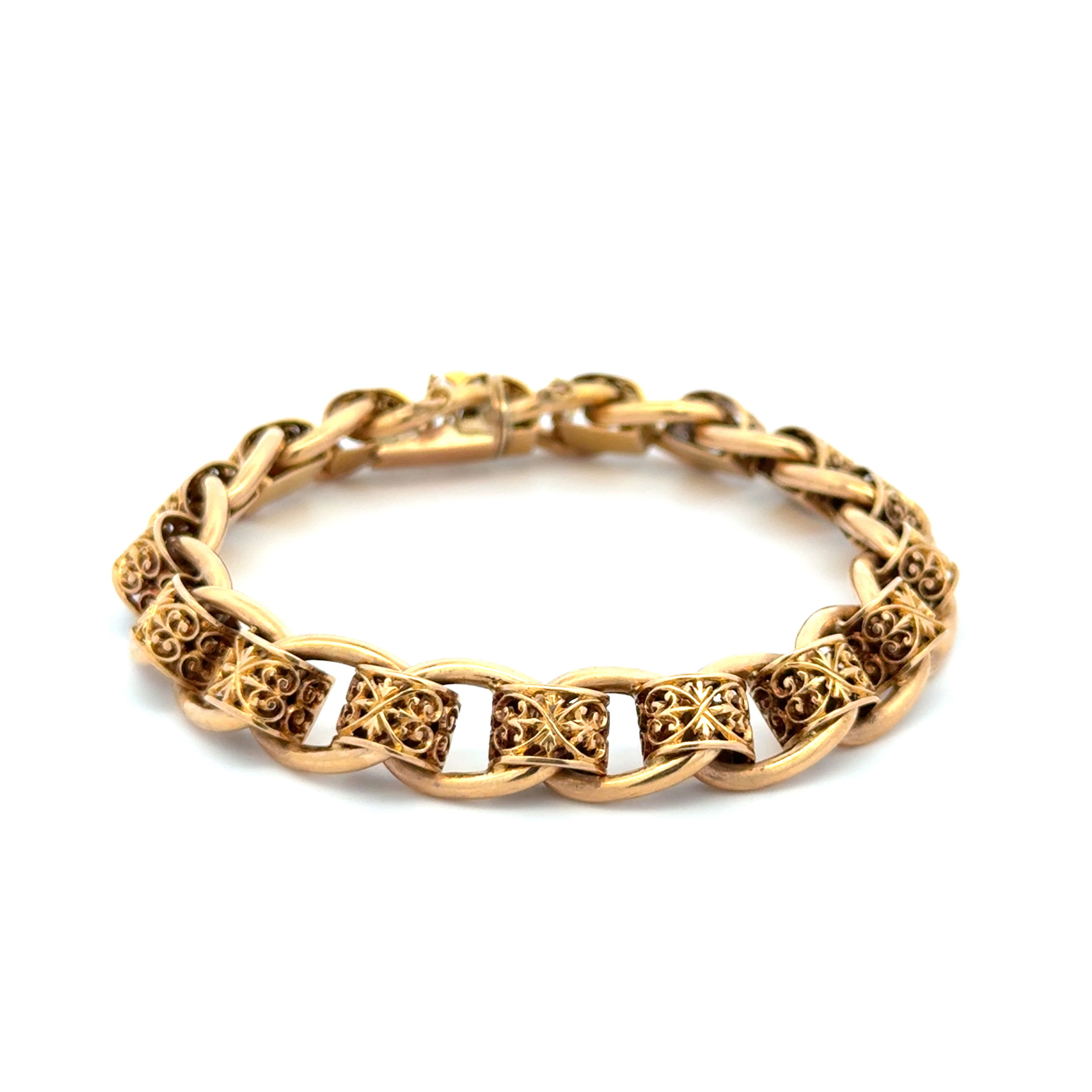 18K YG Victorian Antique Link Handmade Bracelet 24.0g, 7.5" 18K YG Victorian Antique Link Handmade Bracelet 24.0g, 7.5"