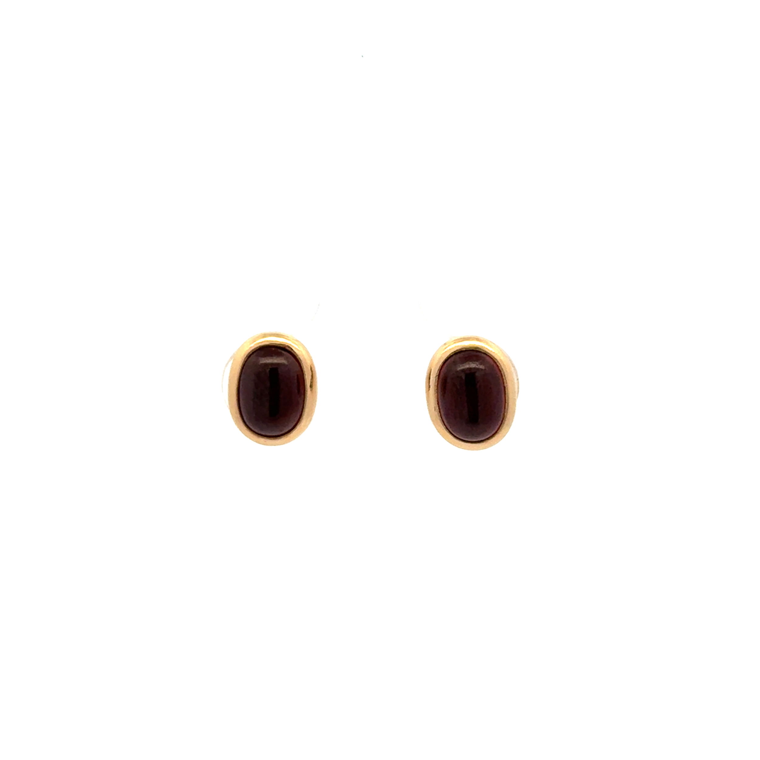 14K YG 1.00tcw Cabochon Garnet Stud Earrings 2.1g 14K YG 1.00tcw Cabochon Garnet Stud Earrings 2.1g