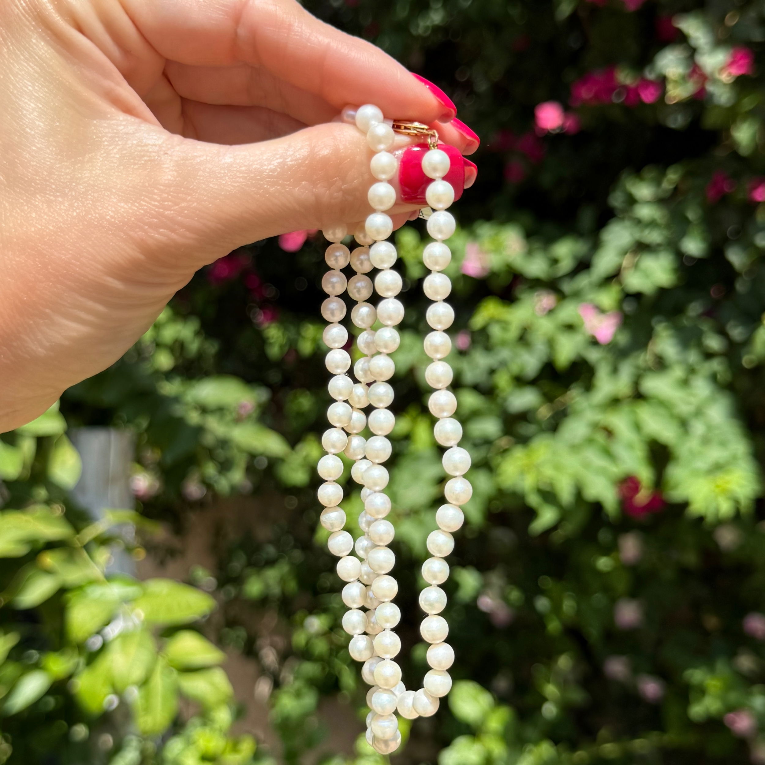 14K YG 5.80mm White Cultured Pearl Strand Necklace 27.0g, 24" 14K YG 5.80mm White Cultured Pearl Strand Necklace 27.0g, 24"