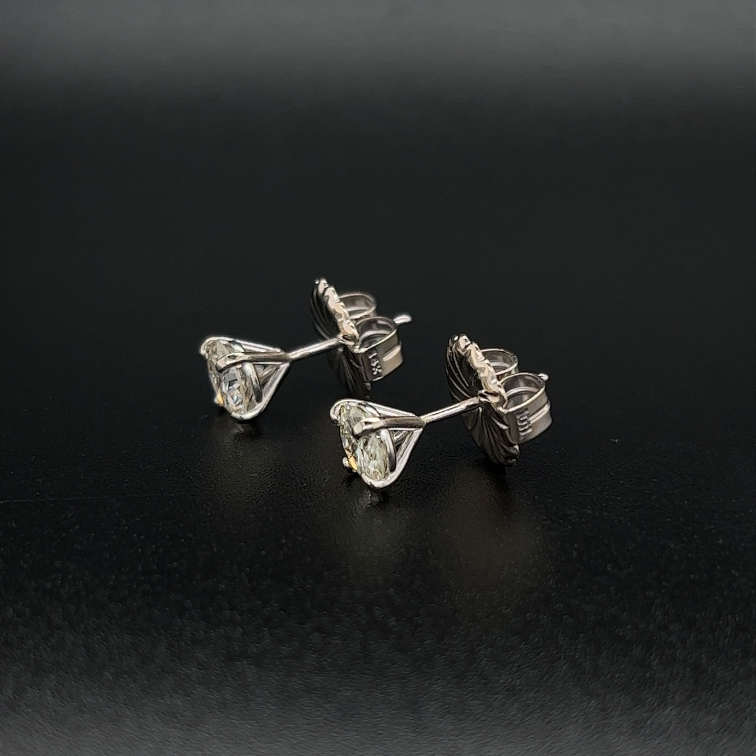 14K WG 2.00tcw RBC Moissanite 6.00mm 4 Prong Stud Earrings, 1.8g 14K WG 2.00tcw RBC Moissanite 6.00mm 4 Prong Stud Earrings, 1.8g