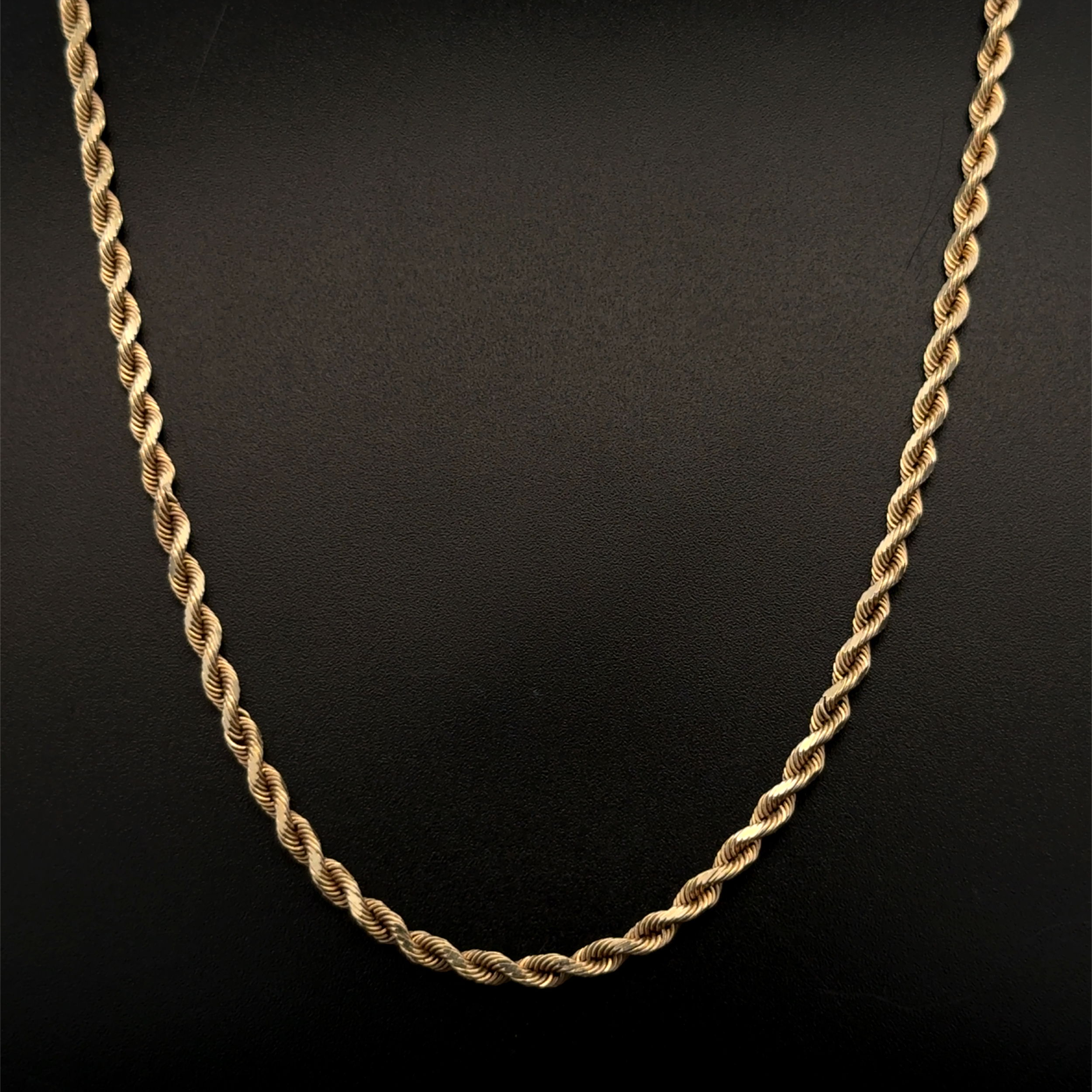 14K YG 2.5mm Twisted Rope Chain Silk Rope 10.9g, 18" 14K YG 2.5mm Twisted Rope Chain Silk Rope 10.9g, 18"