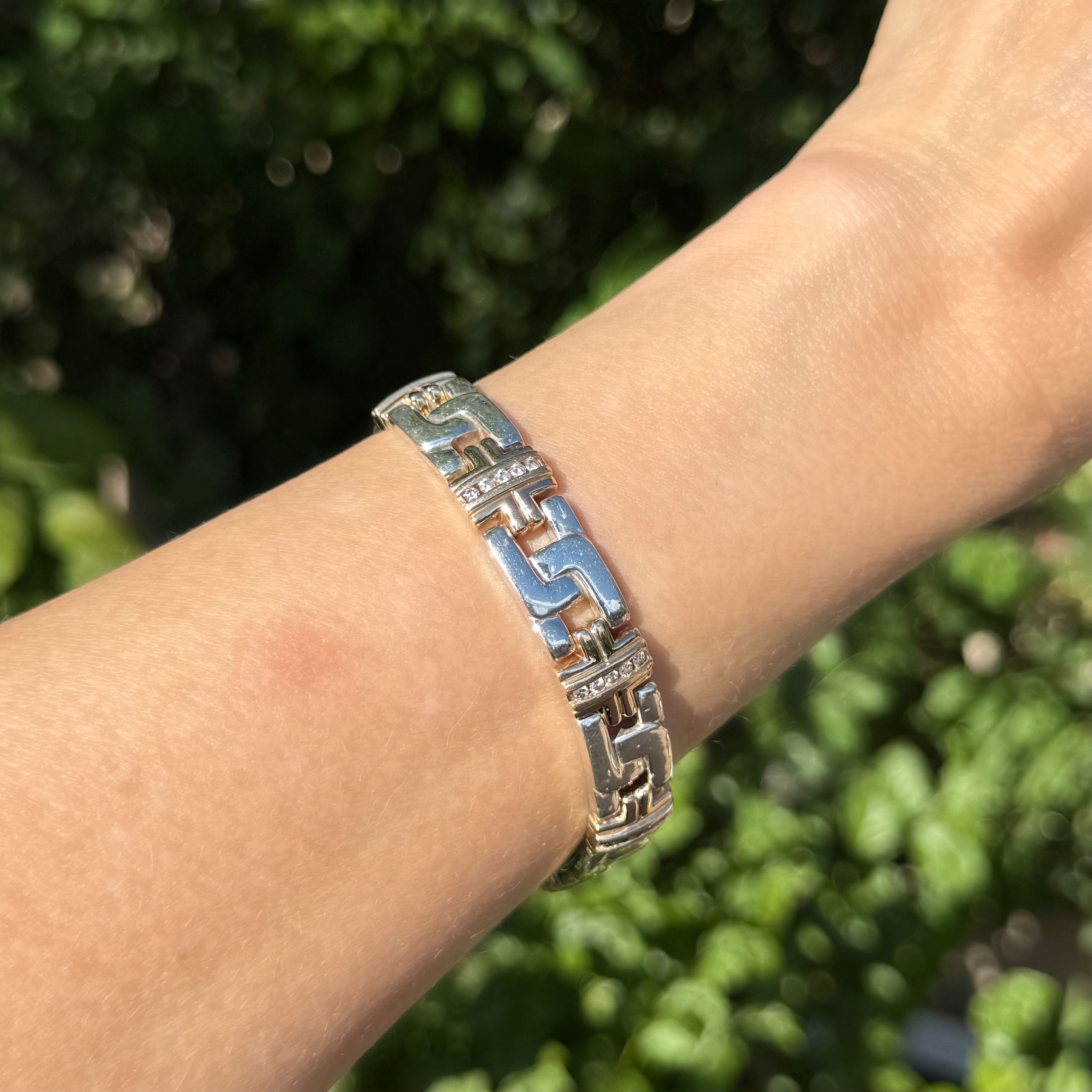 14K YG & Silver 1.20tcw RBC Diamond 11.75mm Link Bracelet 37.8g, 7.75" 14K YG & Silver 1.20tcw RBC Diamond 11.75mm Link Bracelet 37.8g, 7.75"