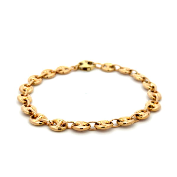 Closeup photo of 14K YG 7.2mm Anchor Link Bracelet 8.3g, 8"