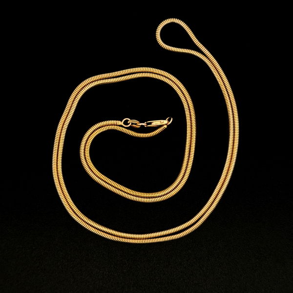Closeup photo of 14K YG Italian 1.7mm Snake Chain 10.5g, 24"