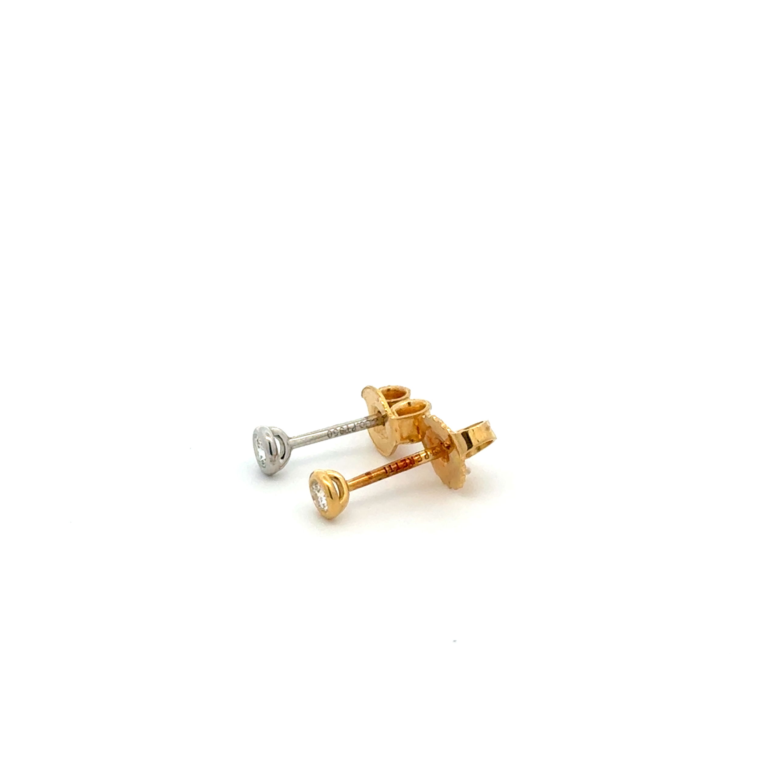 Platinum & 18K TIFFANY & CO Peretti Opposite .16tcw RBC Diamond Stud Earrings 1.0g Platinum & 18K TIFFANY & CO Peretti Opposite .16tcw RBC Diamond Stud Earrings 1.0g