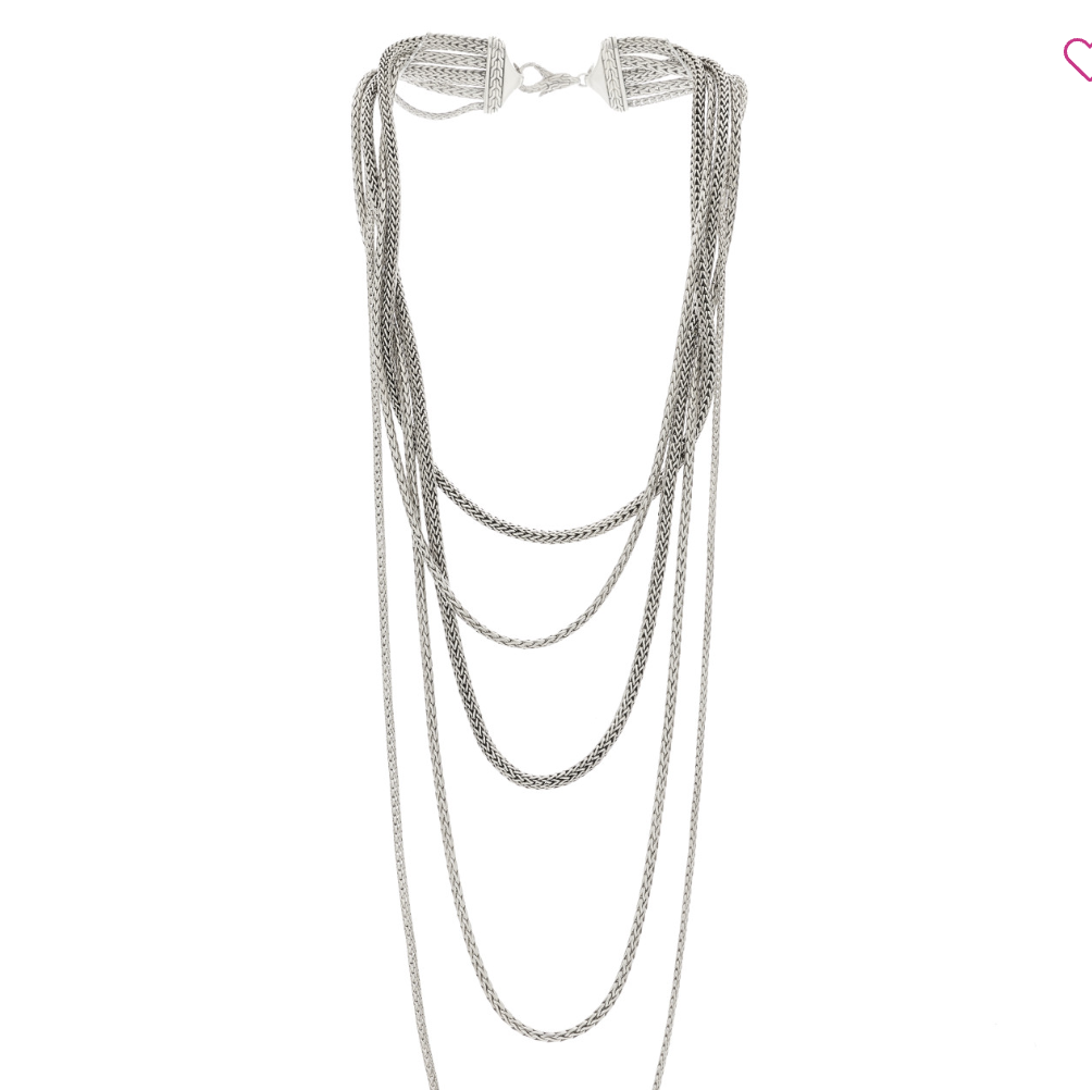 925 Sterling JOHN HARDY 5 Multi Strand Classic Necklace 142.5g