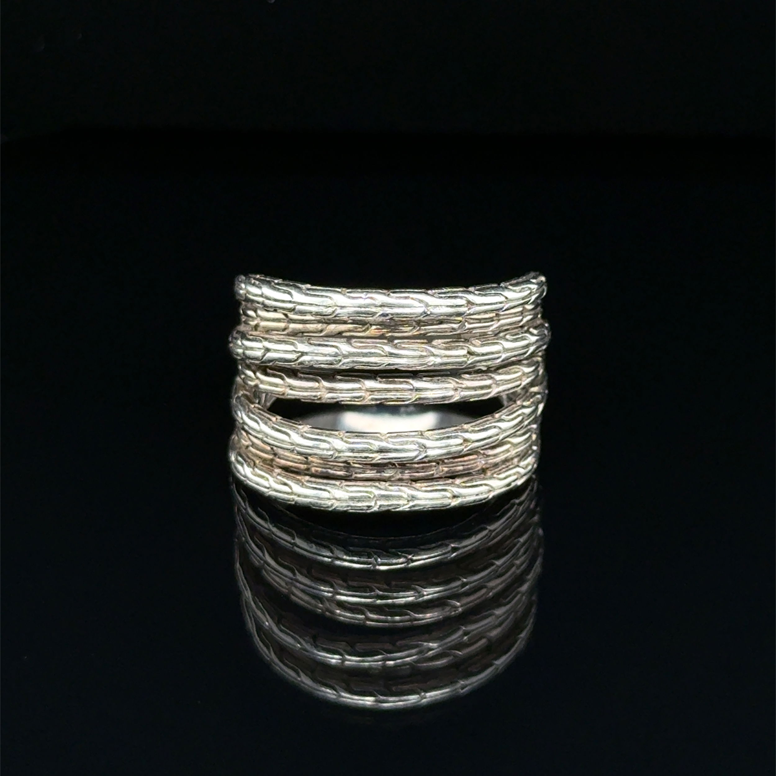 925 Sterling JOHN HARDY 7 Row Classic Chain Ring 10.4g, s9 925 Sterling JOHN HARDY 7 Row Classic Chain Ring 10.4g, s9