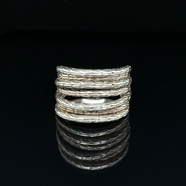 Closeup photo of 925 Sterling JOHN HARDY 7 Row Classic Chain Ring 10.4g, s9