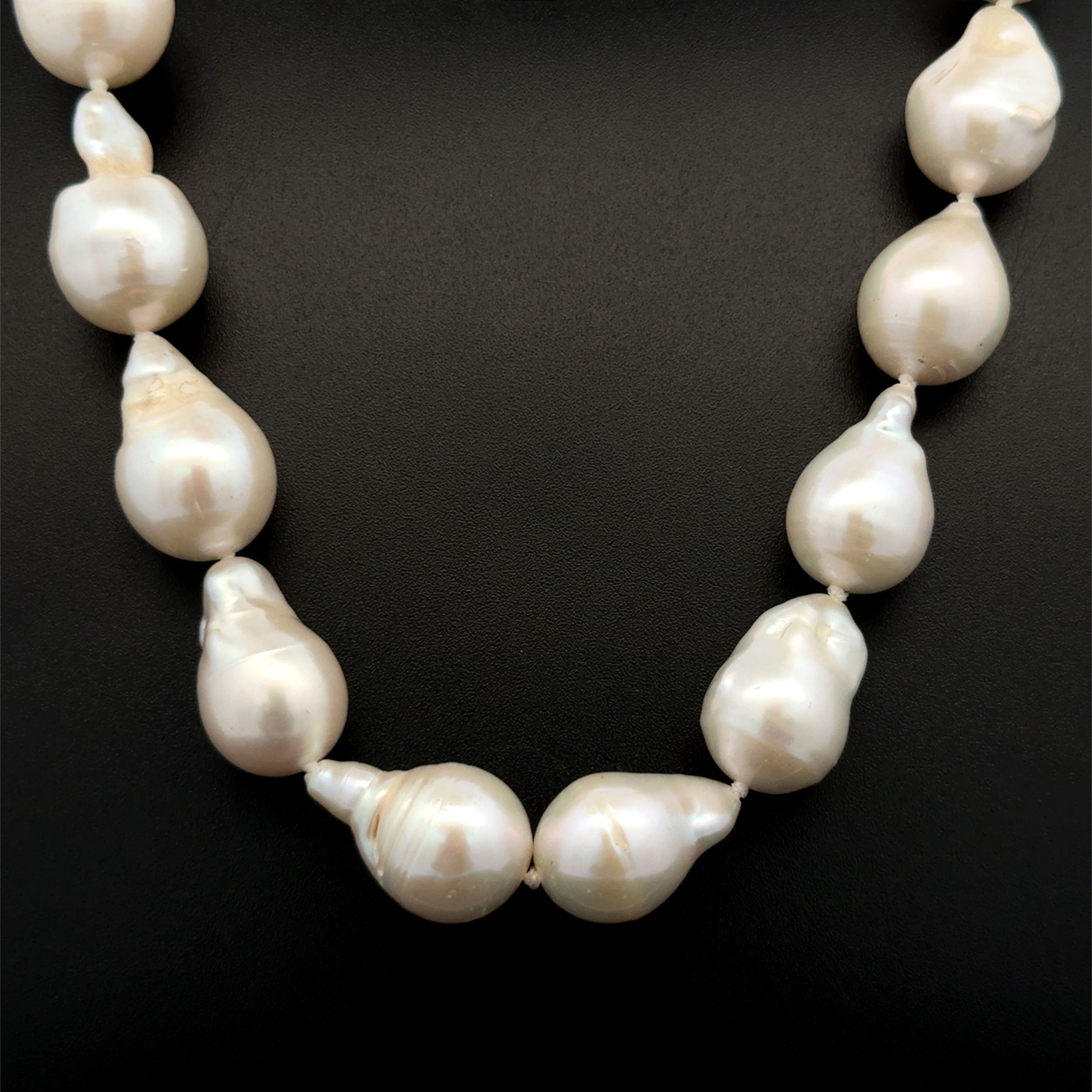 925 Sterling 12mm Baroque White Pearl Strand Necklace 96.5g, 22" 925 Sterling 12mm Baroque White Pearl Strand Necklace 96.5g, 22"