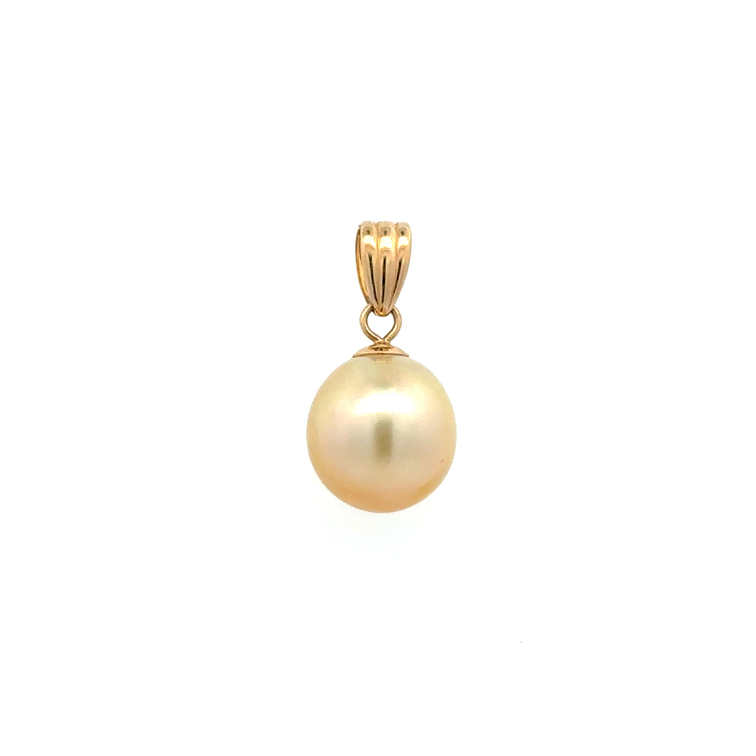 14K YG 10.50mm Golden Pearl Drop Pendant 2.0g 14K YG 10.50mm Golden Pearl Drop Pendant 2.0g