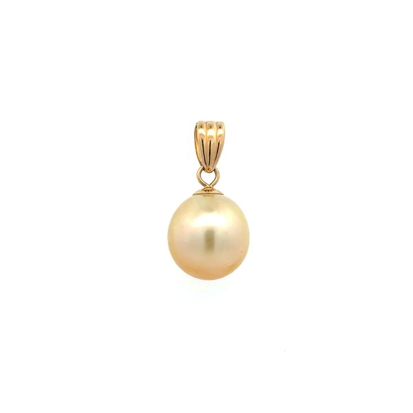 Closeup photo of 14K YG 10.50mm Golden Pearl Drop Pendant 2.0g