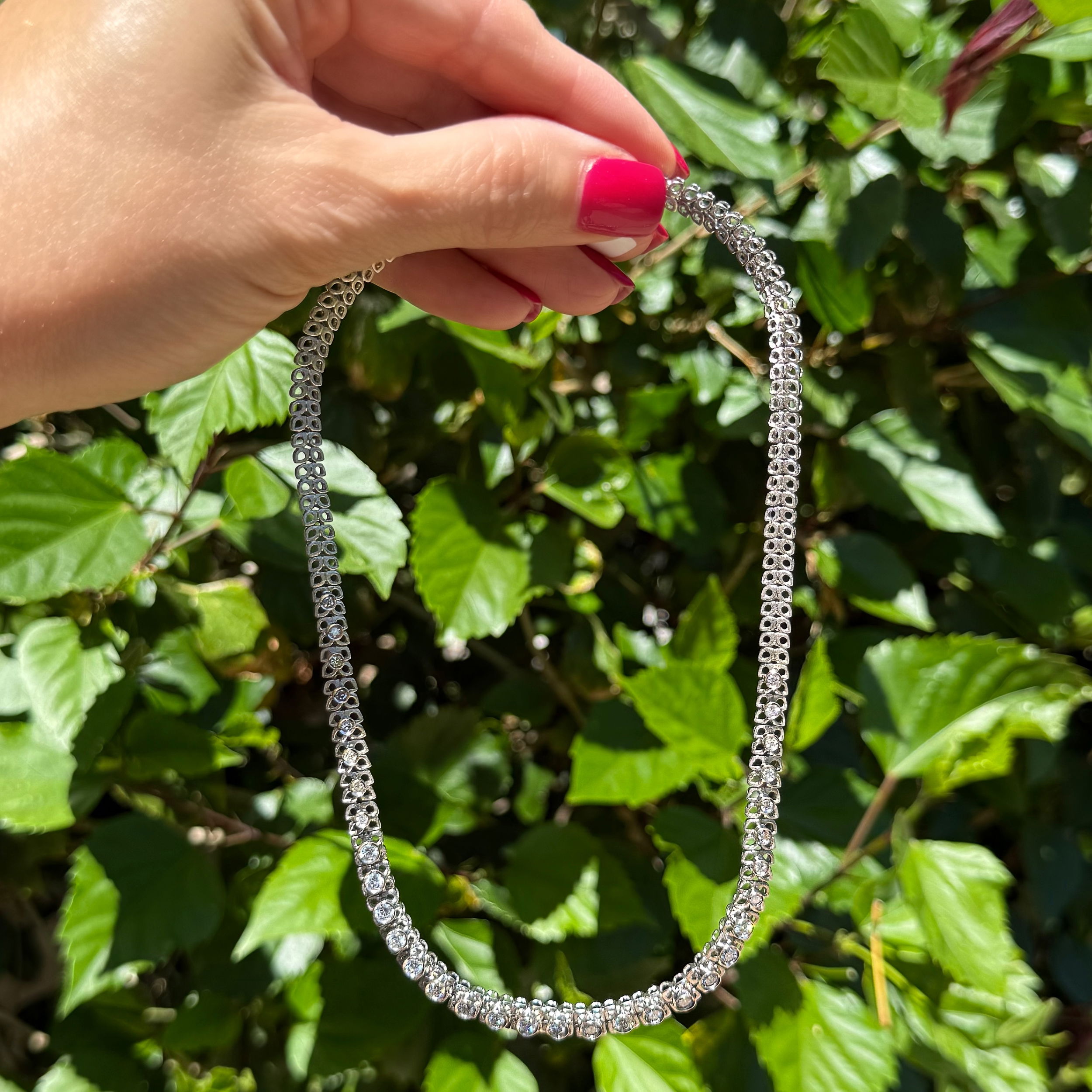 18K WG Half Way 2.40tcw RBC Diamond Graduated RIviera Necklace 38.3g, 16" 18K WG Half Way 2.40tcw RBC Diamond Graduated RIviera Necklace 38.3g, 16"