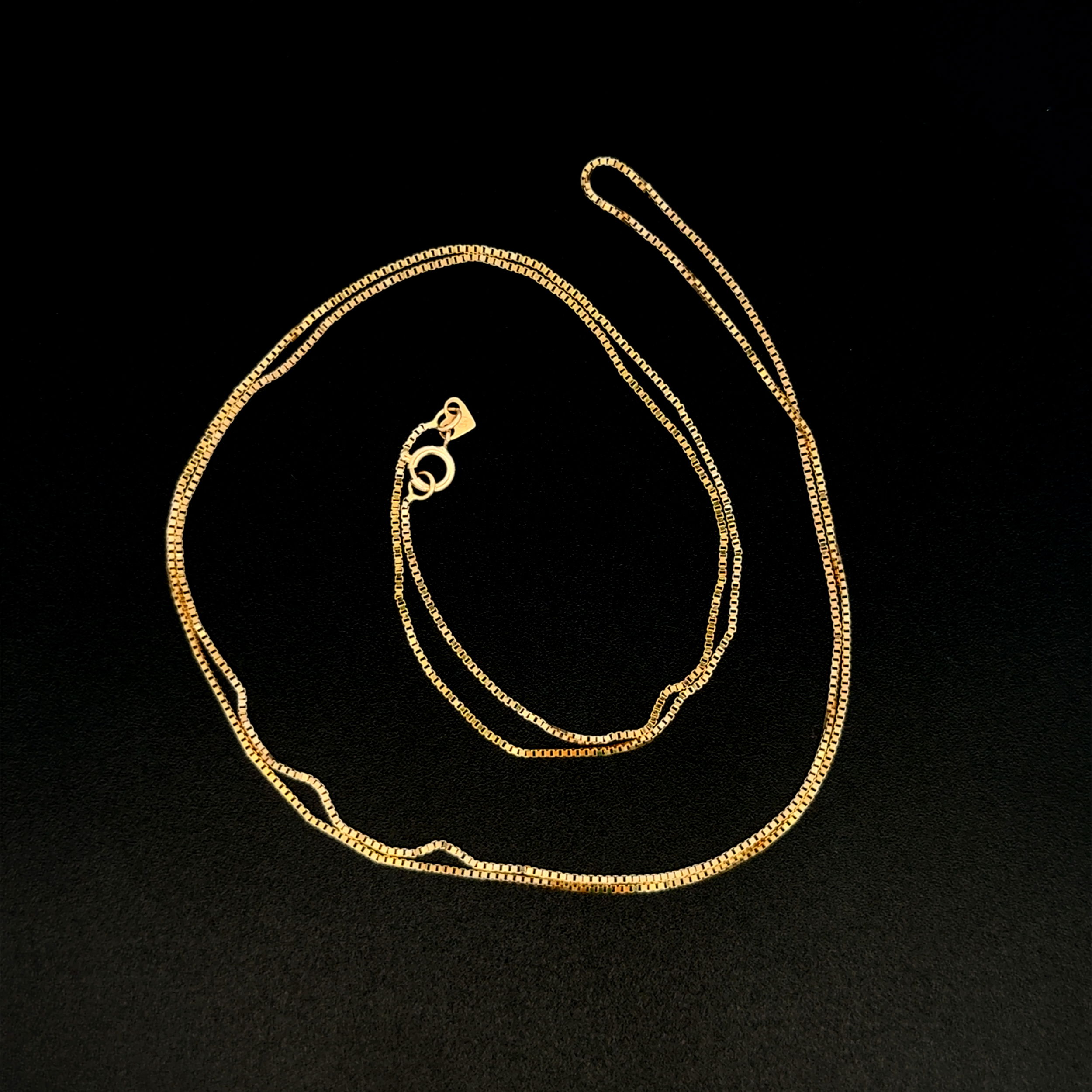 14K YG Box Chain Necklace 1.9g, 24"