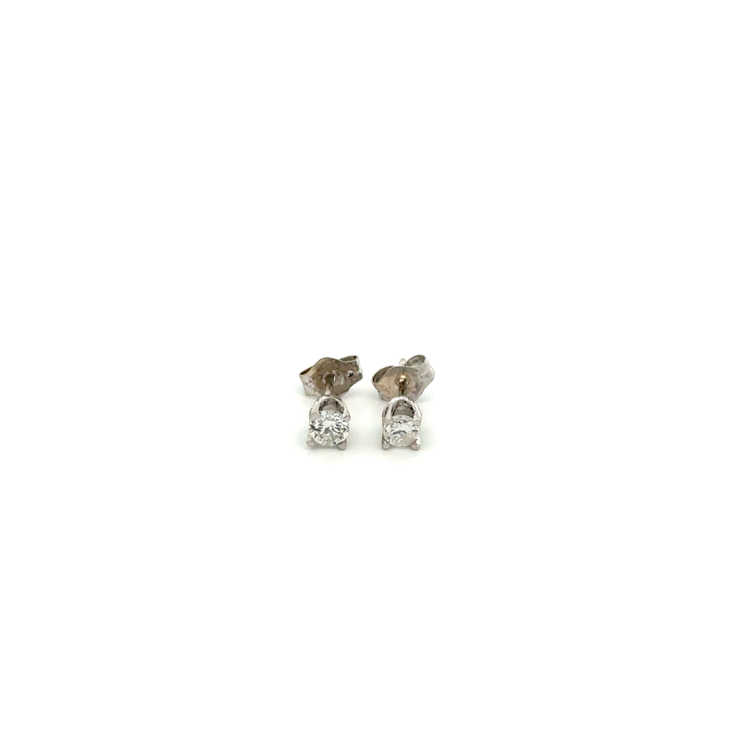 14K WG .30tcw RBC Diamond 3.60mm 4 Prong Stud Earrings, .7g 14K WG .30tcw RBC Diamond 3.60mm 4 Prong Stud Earrings, .7g