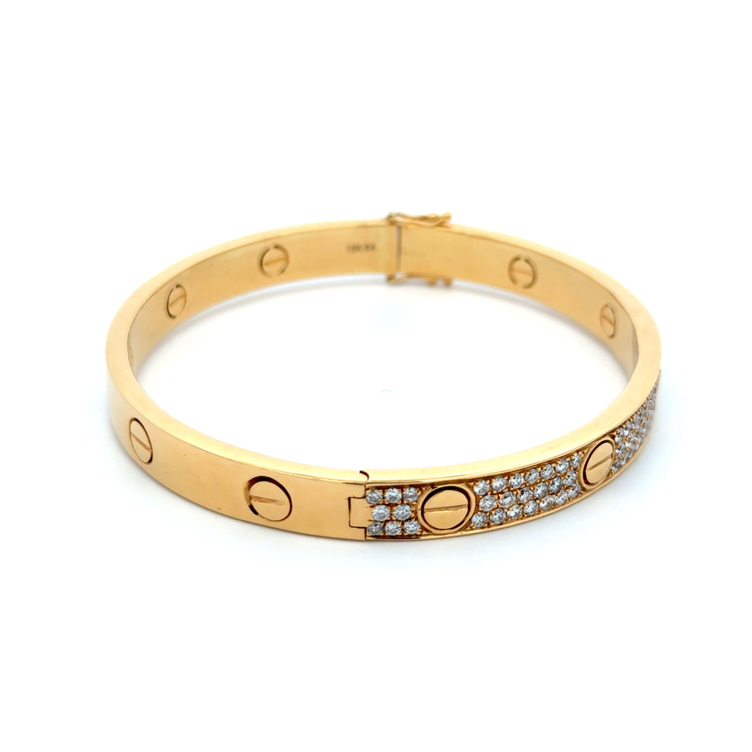 18K YG Round LOVE Pave 2.25tcw RBC Diamond Round Bangle Bracelet 37.1g 18K YG Round LOVE Pave 2.25tcw RBC Diamond Round Bangle Bracelet 37.1g