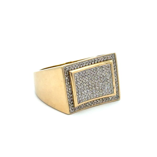 Closeup photo of 10K YG .50tcw RBC Pave Diamond Saddle Ring 7.8g, s10.5
