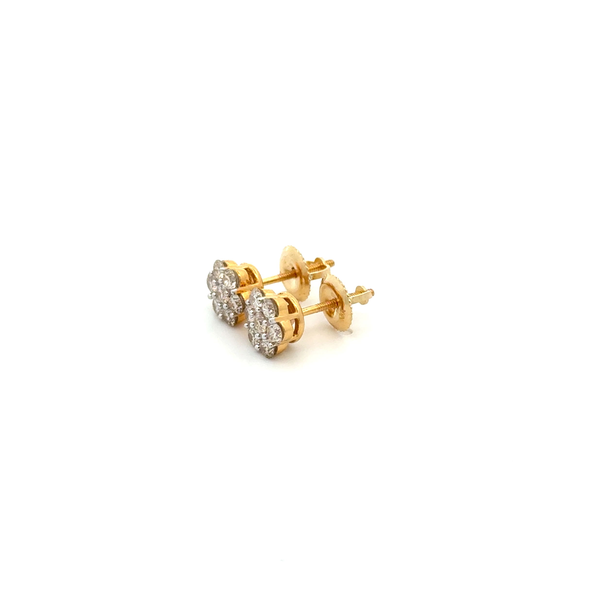 10K YG 7 RBC Diamond .65tcw Cluster Stud Earrings 1.7g, 7.35mm 10K YG 7 RBC Diamond .65tcw Cluster Stud Earrings 1.7g, 7.35mm
