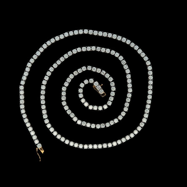 Closeup photo of 10K YG 20.61ct Moissanite Tennis Line Necklace 25.9g, 22"
