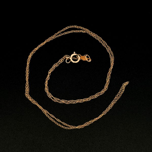 Closeup photo of 10K YG Box Chain Necklace .5g, 18"