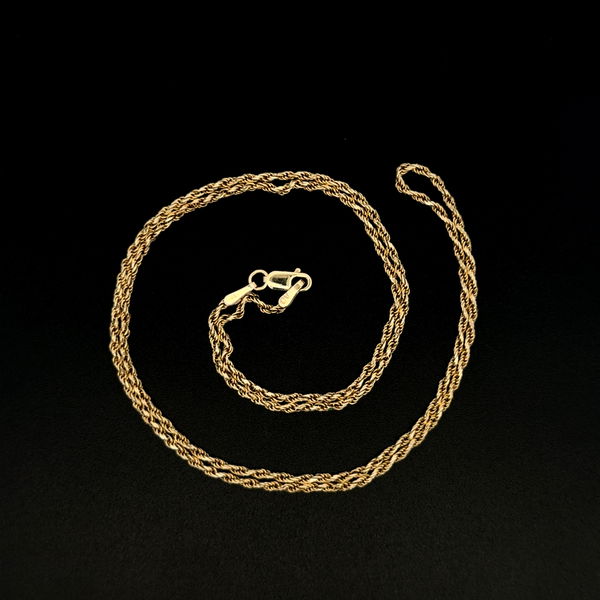 Closeup photo of 14K YG Diamond Cut Rope Chain 5.1g, 22"