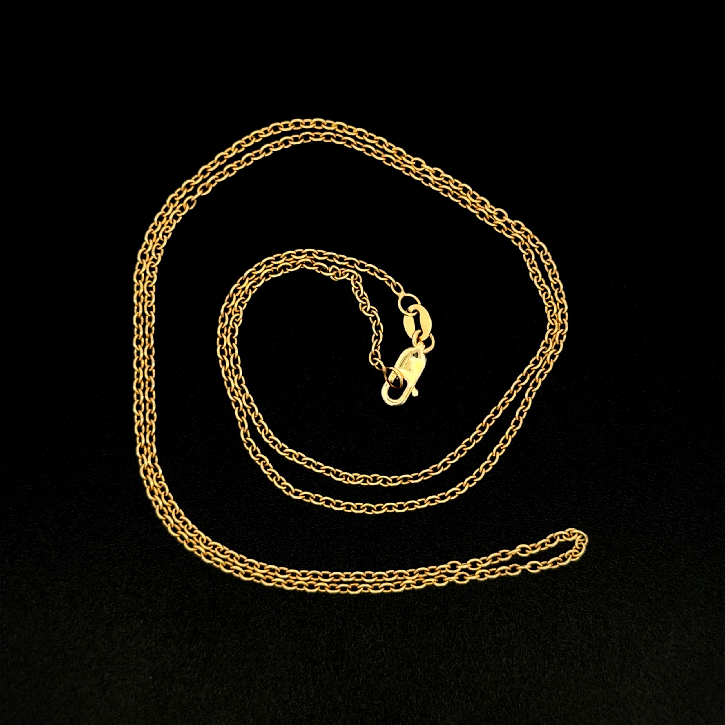 14K YG Rolo Chain Necklace 2.9g, 20"