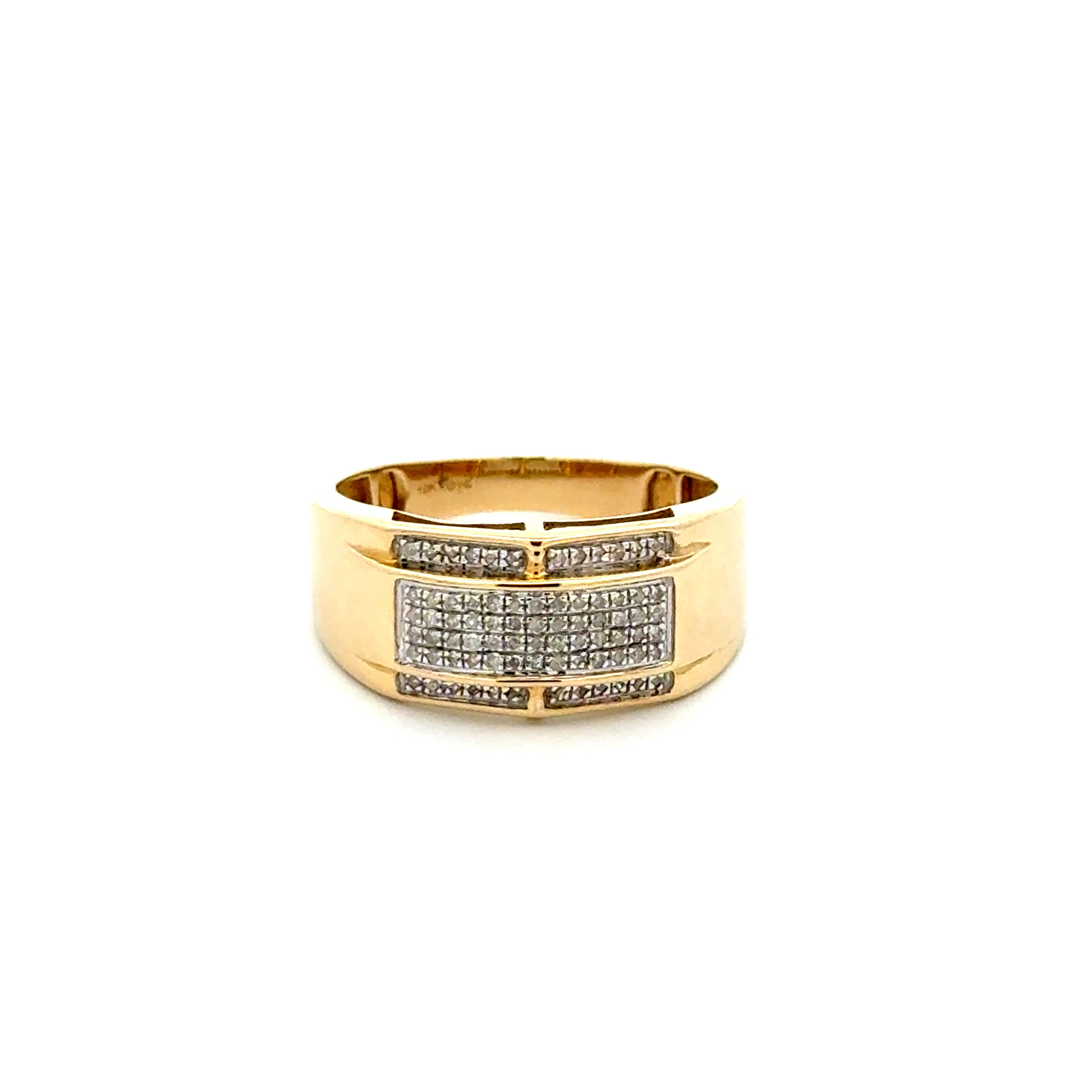 10K YG Pave .20tcw Diamond Band Ring 4.7g, s10.5 10K YG Pave .20tcw Diamond Band Ring 4.7g, s10.5
