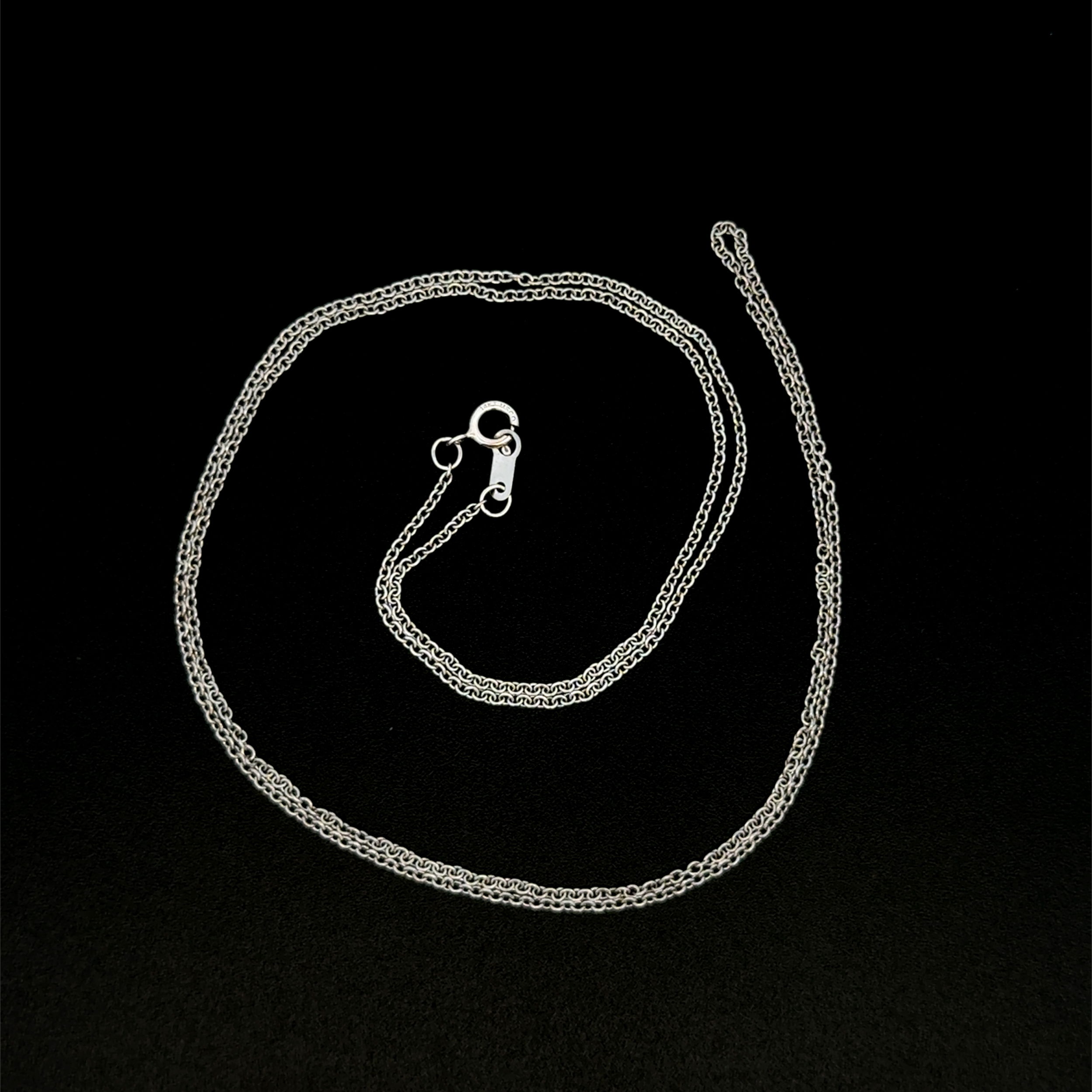 14K WG Thin Rolo Chain Necklace 1.4g, 20"