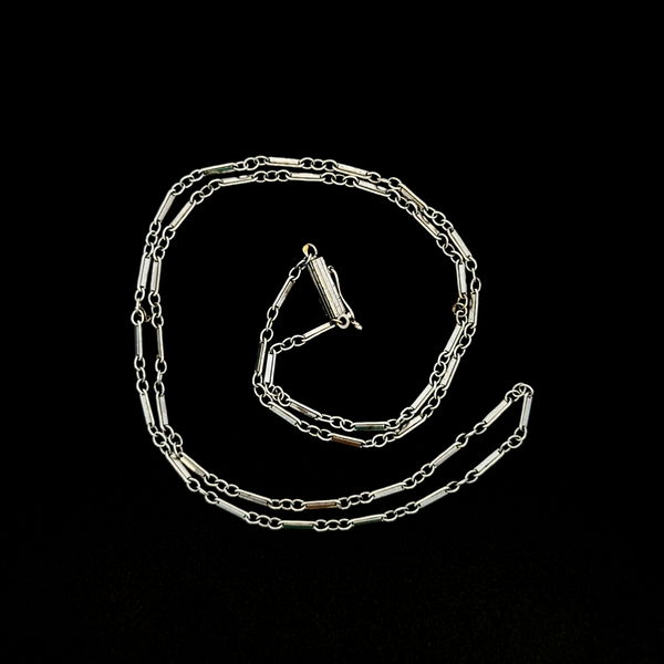 Closeup photo of 14K WG Fancy Link Chain Necklace 4.2g, 18"