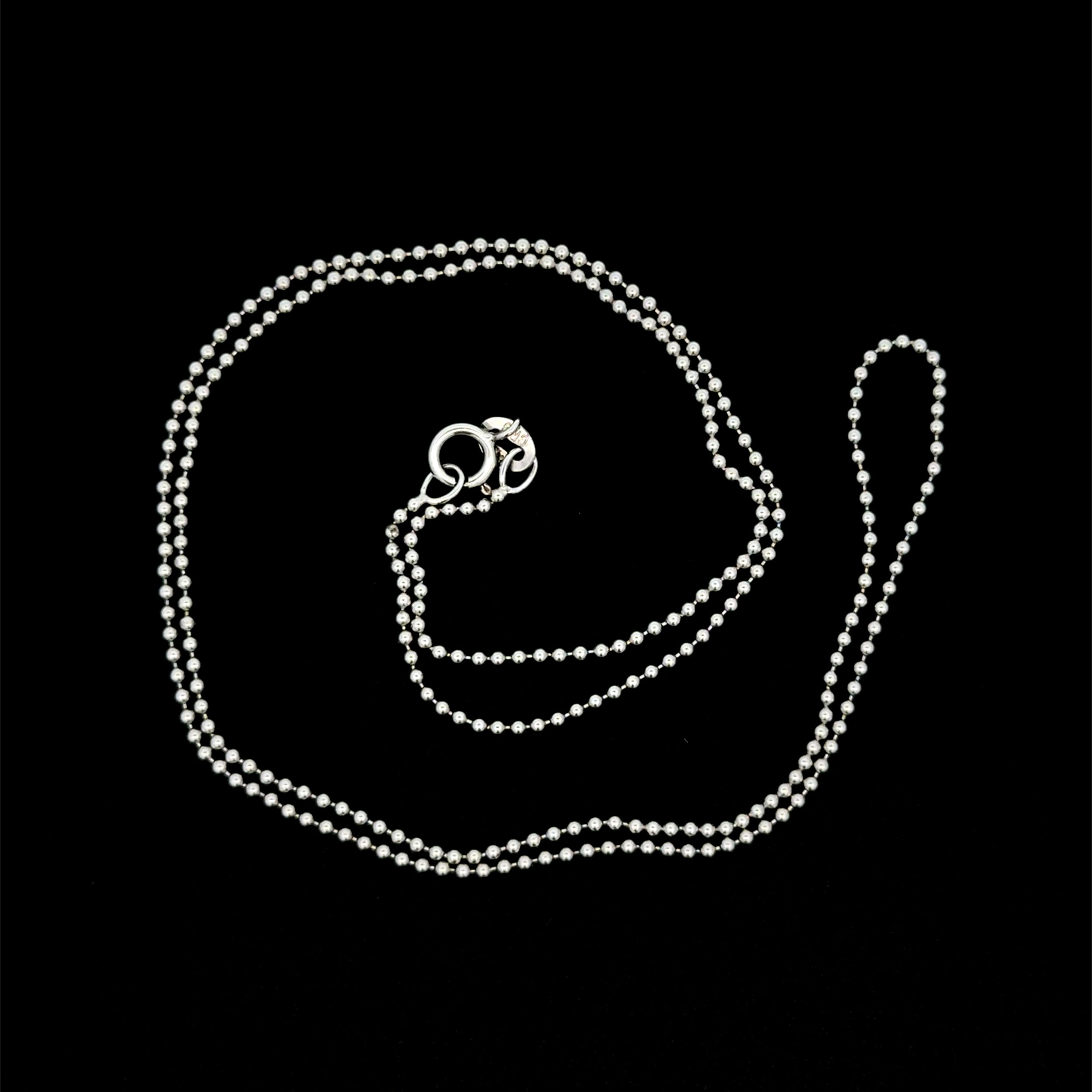 14K WG Toilet Ball Bead Chain Necklace 2.4g, 18" 14K WG Toilet Ball Bead Chain Necklace 2.4g, 18"
