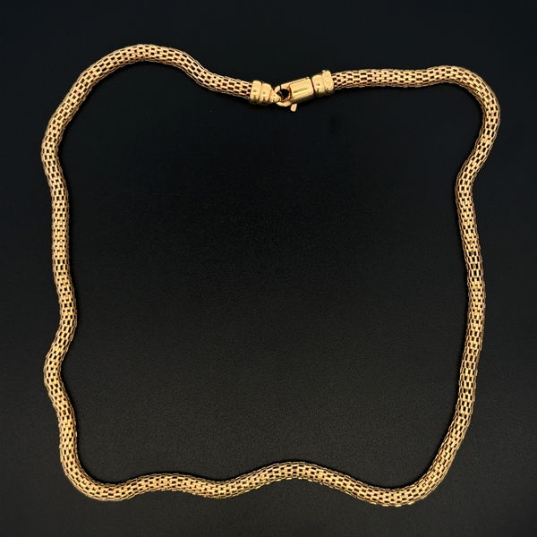 Closeup photo of 14K YG Tubular Franco Chain Necklace 11.0g, 18"