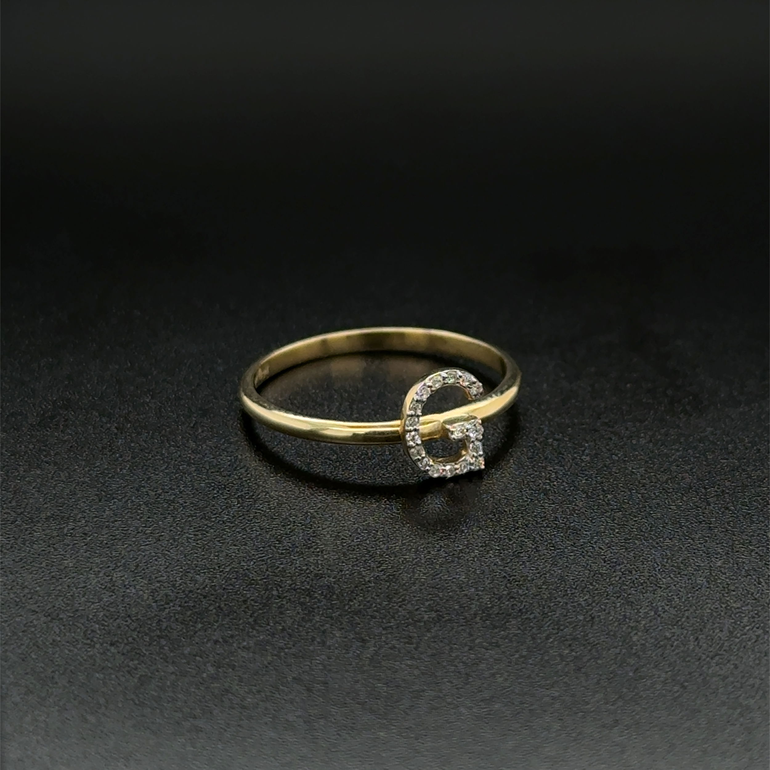 10K YG .05tcw RBC Diamond Initial G Ring 1.1g, s7 10K YG .05tcw RBC Diamond Initial G Ring 1.1g, s7