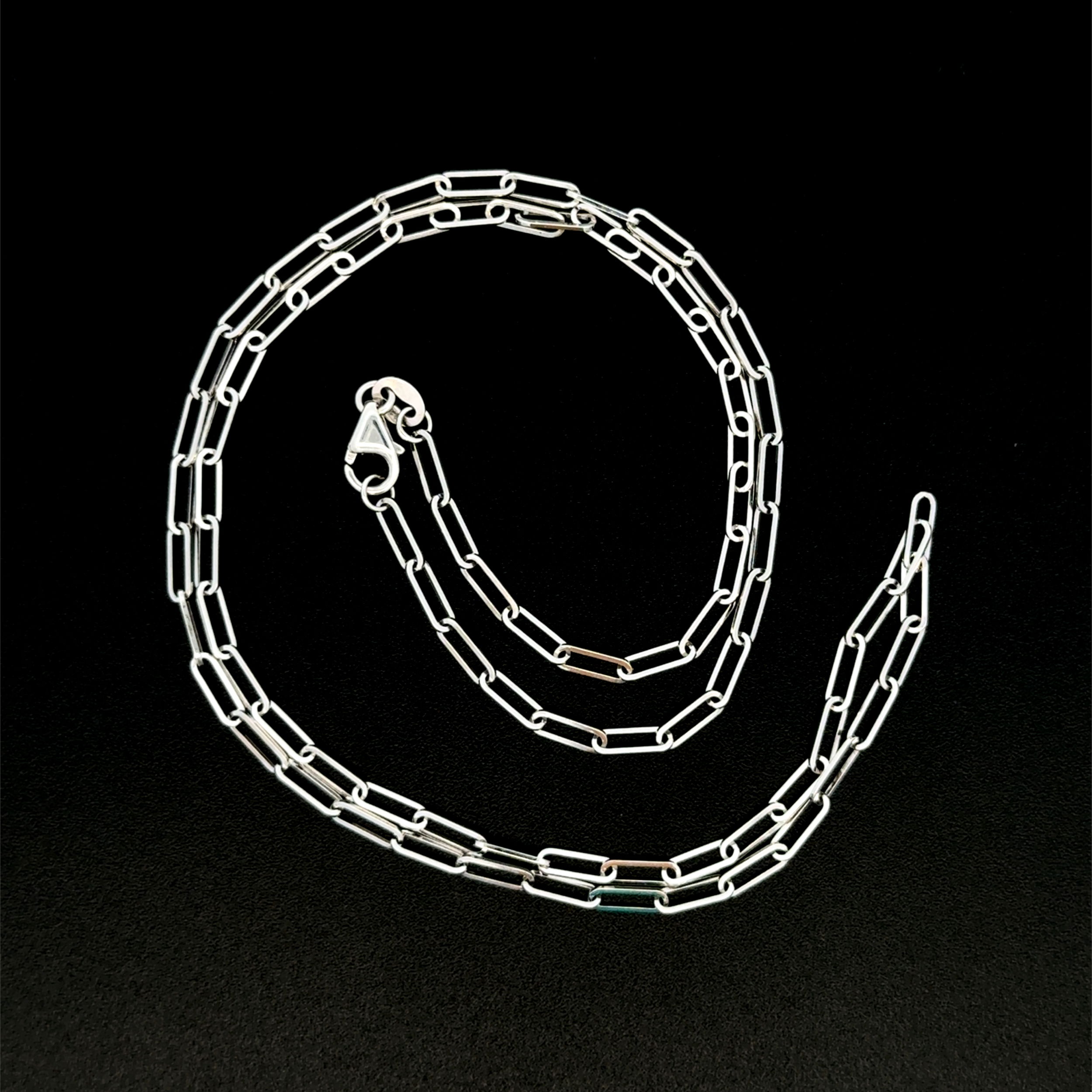 14K WG Paperclip Chain Necklace 3.2g, 18"