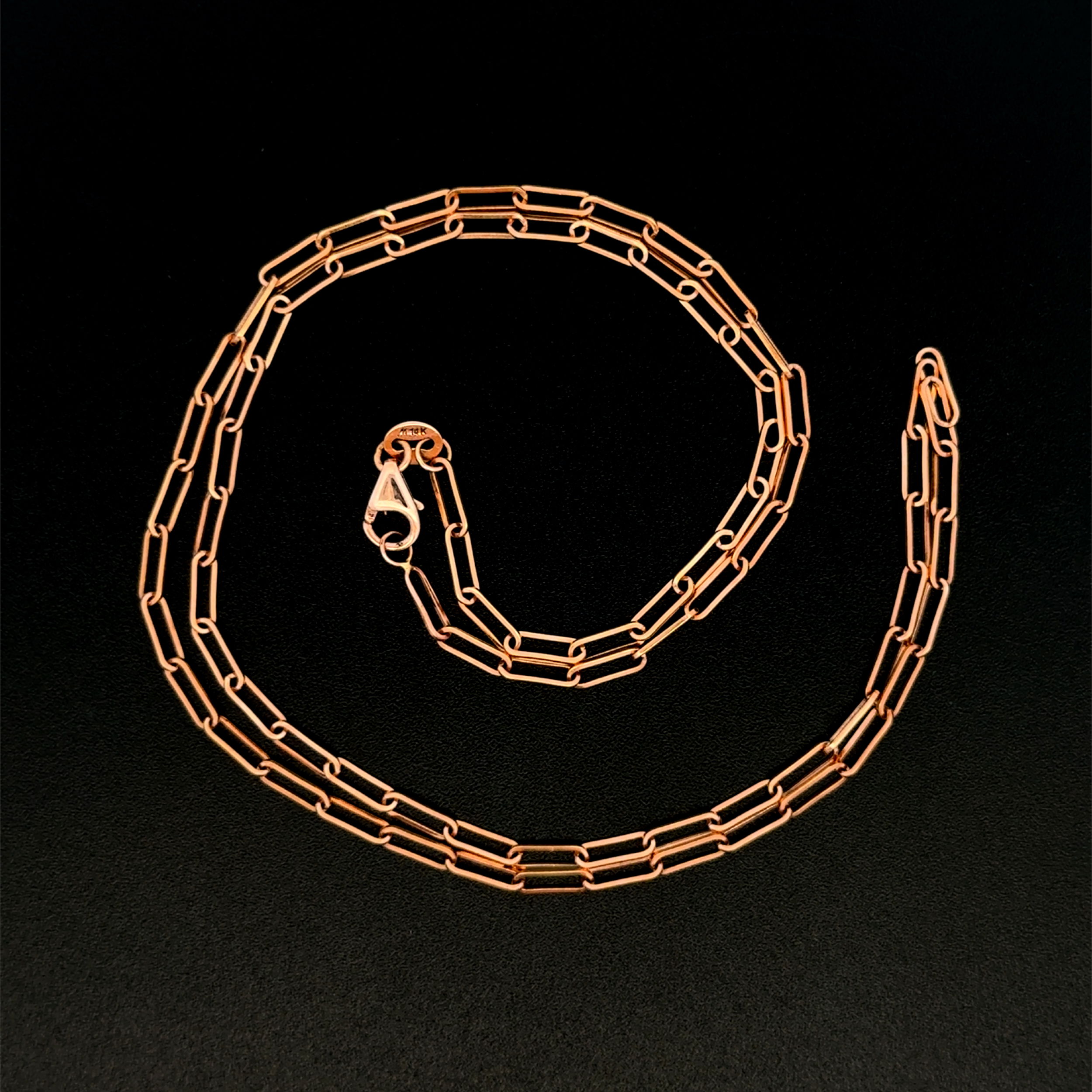 14K RG Paperclip Chain Necklace 3.1g, 18"