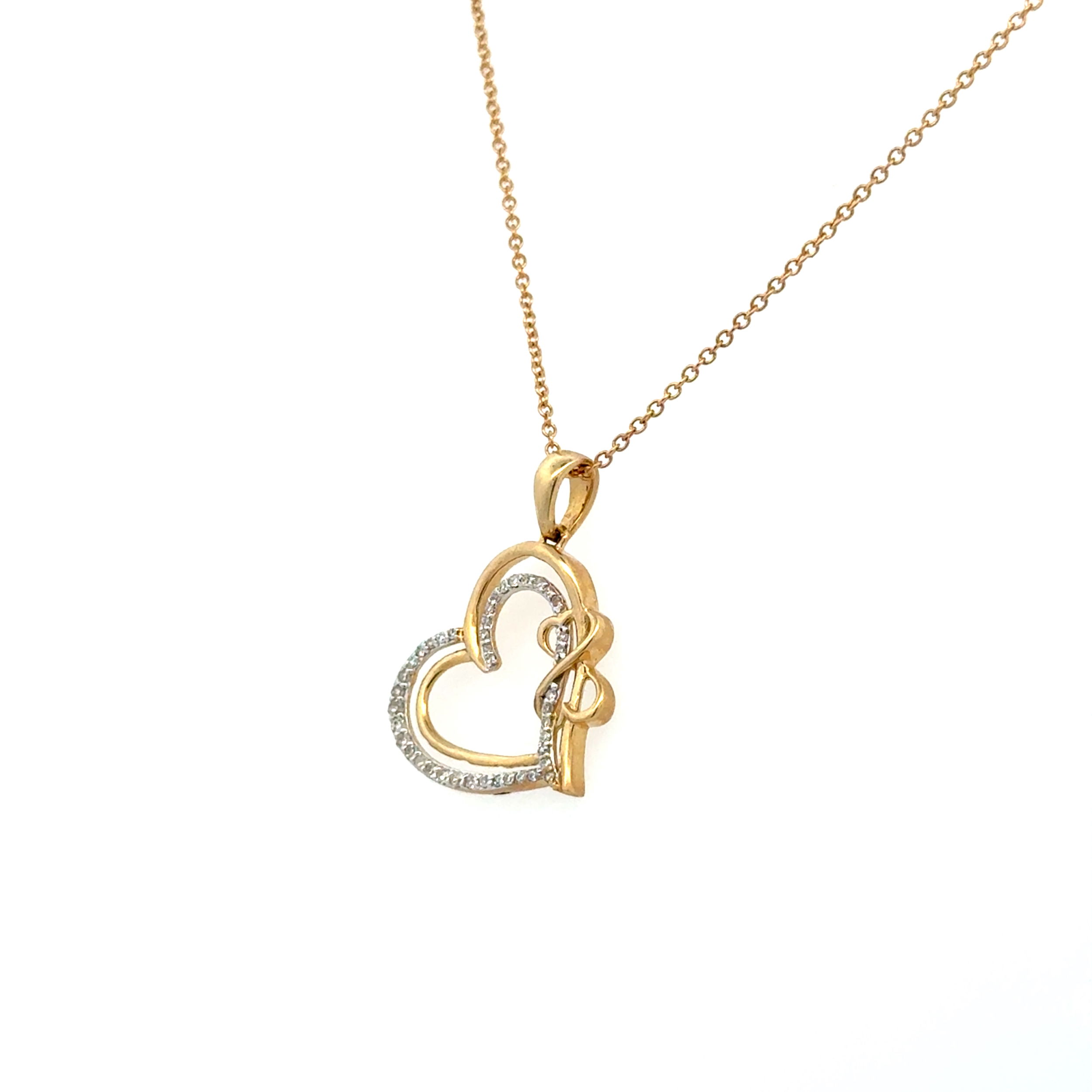 10K YG .15tcw Diamond Open Heart Pendant Necklace 2.6g, 18" 10K YG .15tcw Diamond Open Heart Pendant Necklace 2.6g, 18"