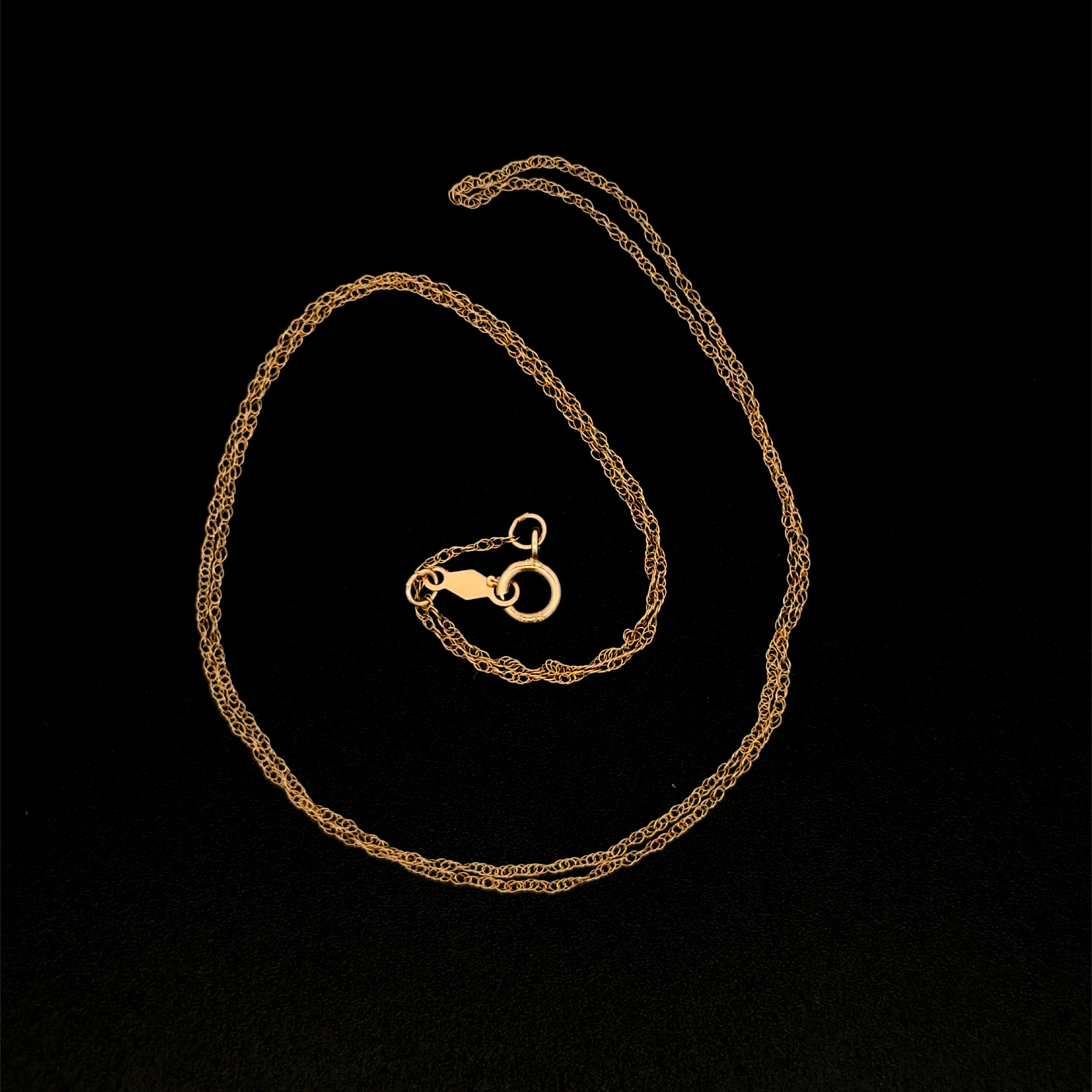 10K YG Thin Rolo Chain Necklace .5g, 18"