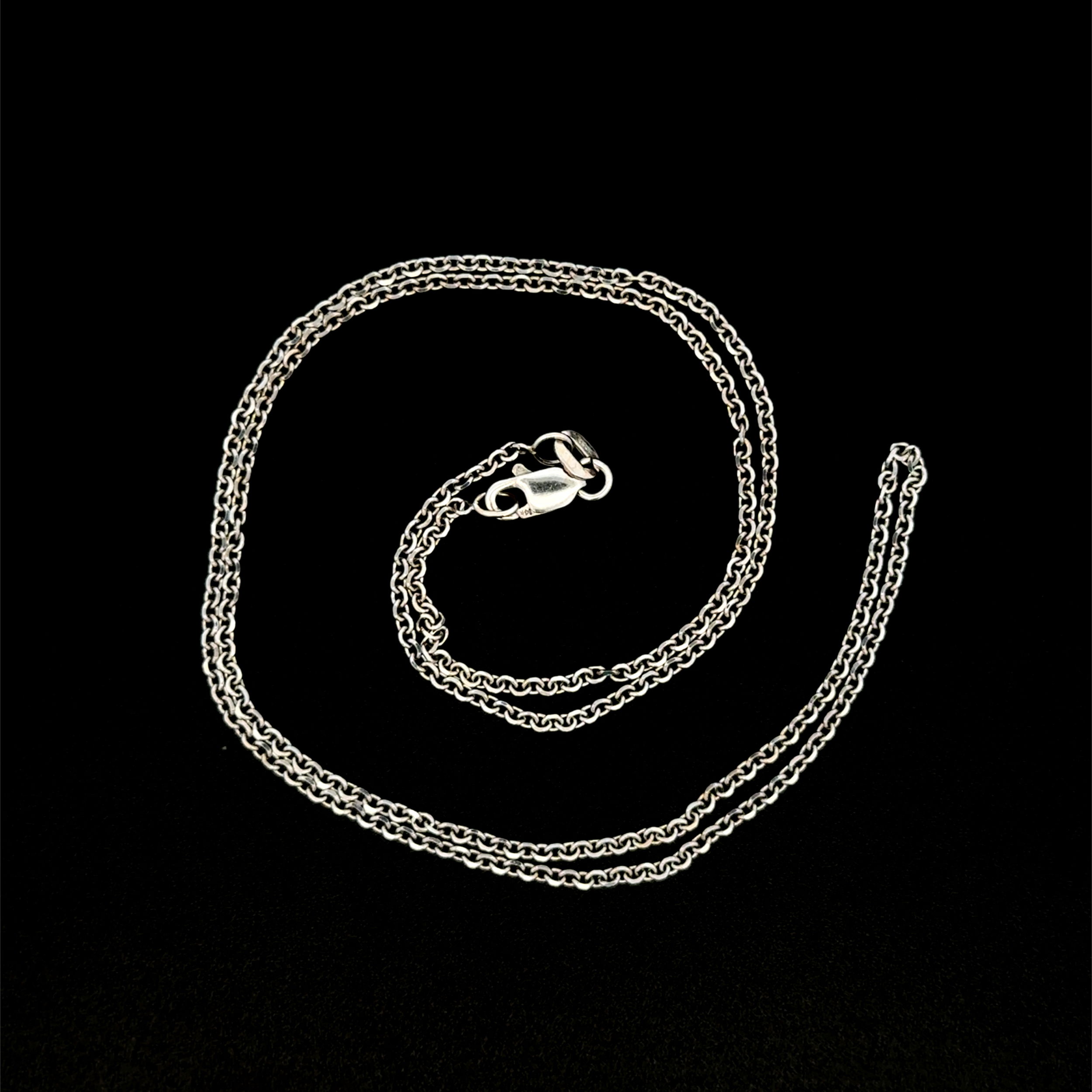 14K WG Rolo Link Chain Necklace 3.1g, 18"