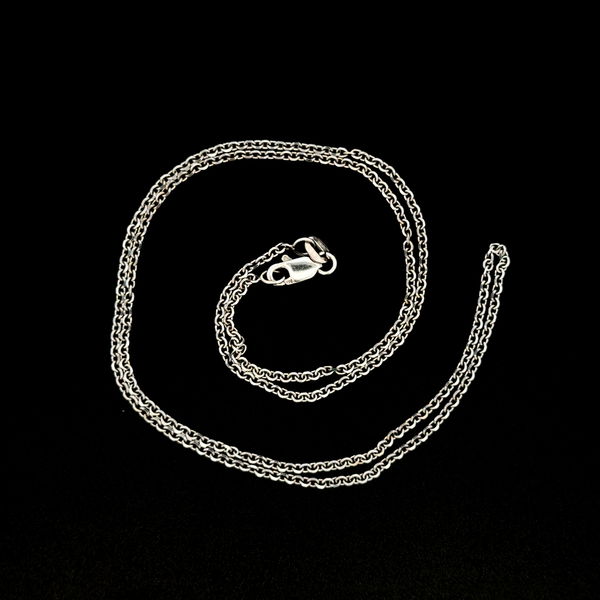 Closeup photo of 14K WG Rolo Link Chain Necklace 3.1g, 18"