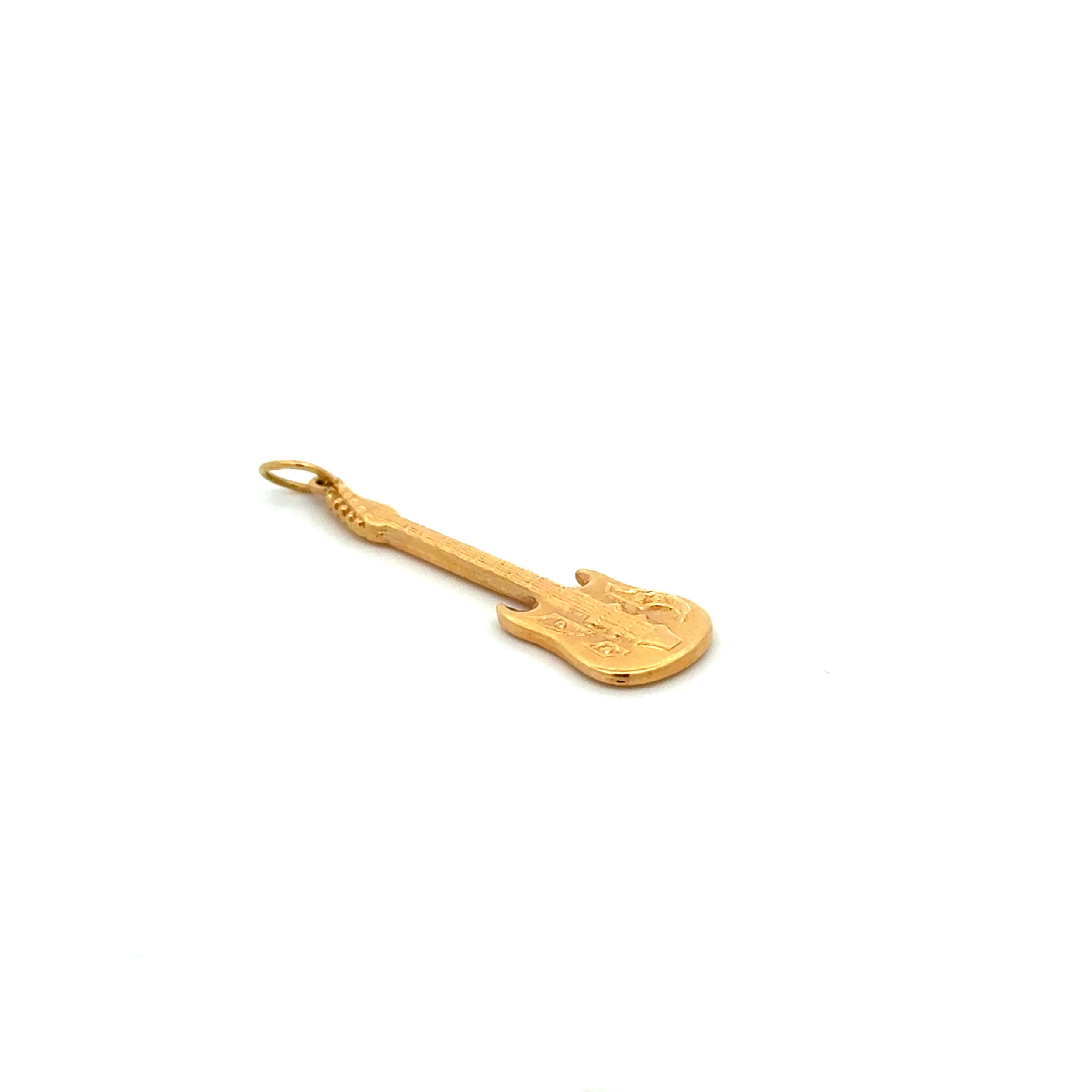 14K YG Guitar Charm .8g, 1.5"