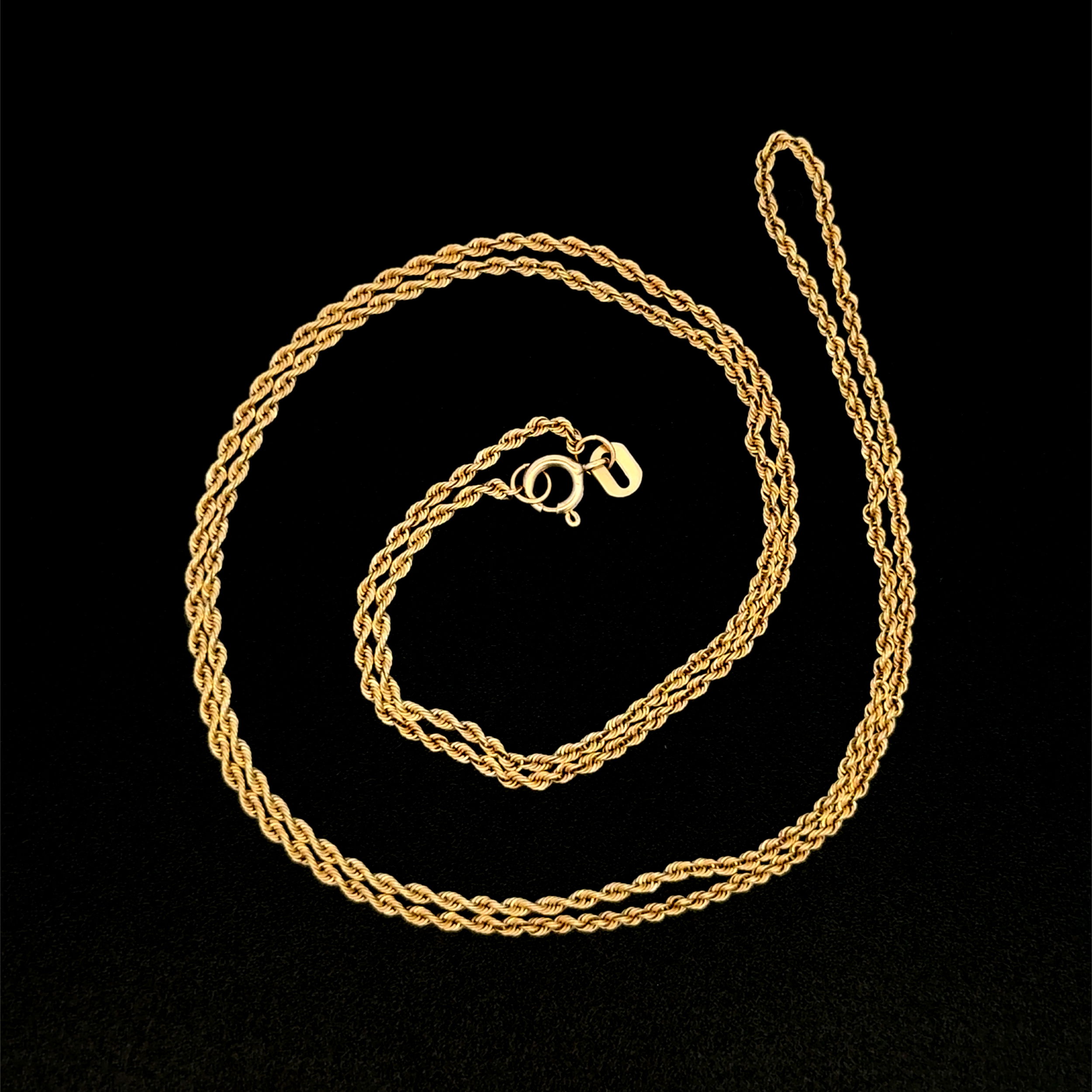 14K YG Rope Chain Necklace 2.9g, 20"