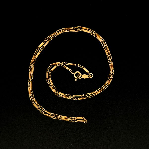 Closeup photo of 14K YG Fancy Link Chain Necklace 2.2g, 16"